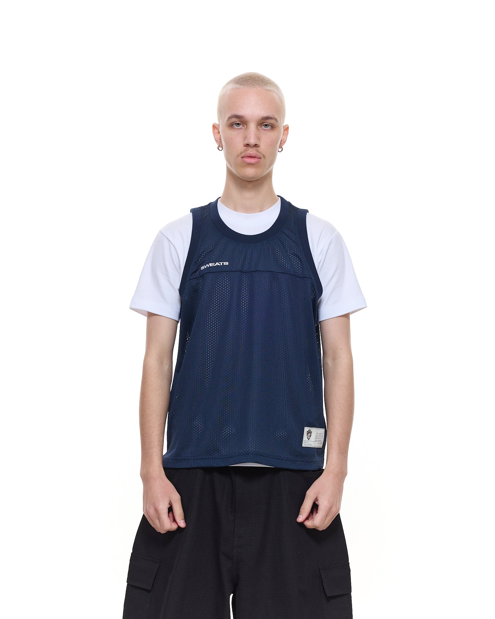 MESH SINGLET - NAVY - Sweats UK