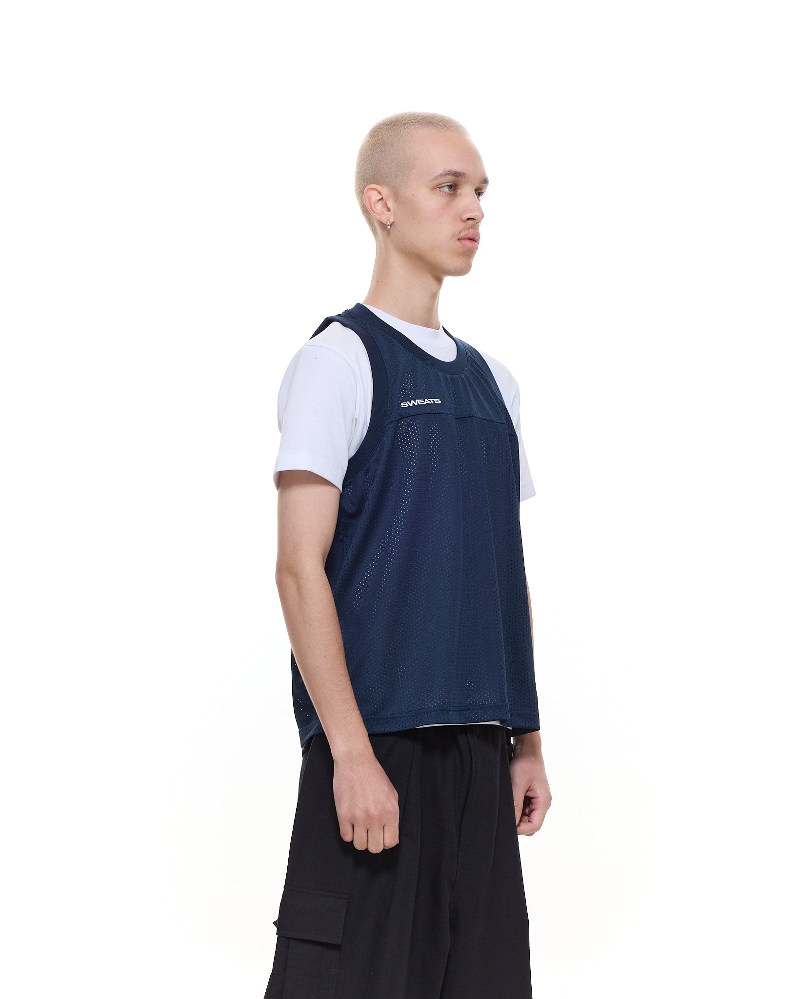 MESH SINGLET - NAVY - Sweats UK