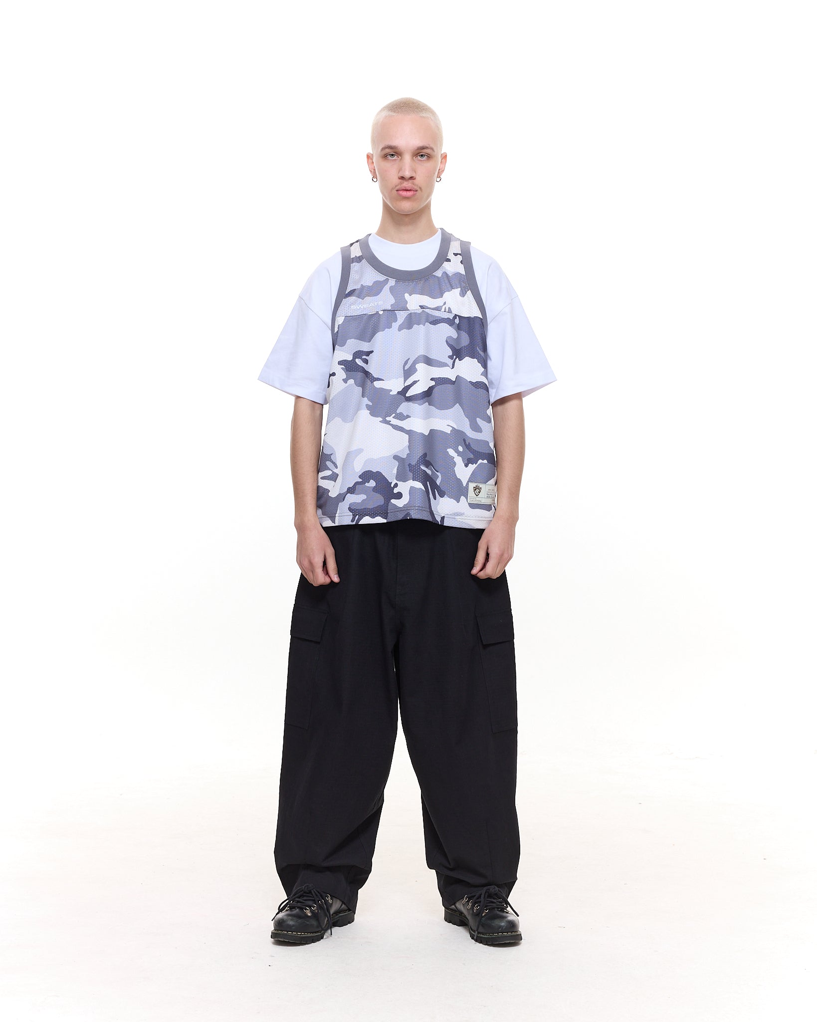 MESH SINGLET - SNOW CAMO