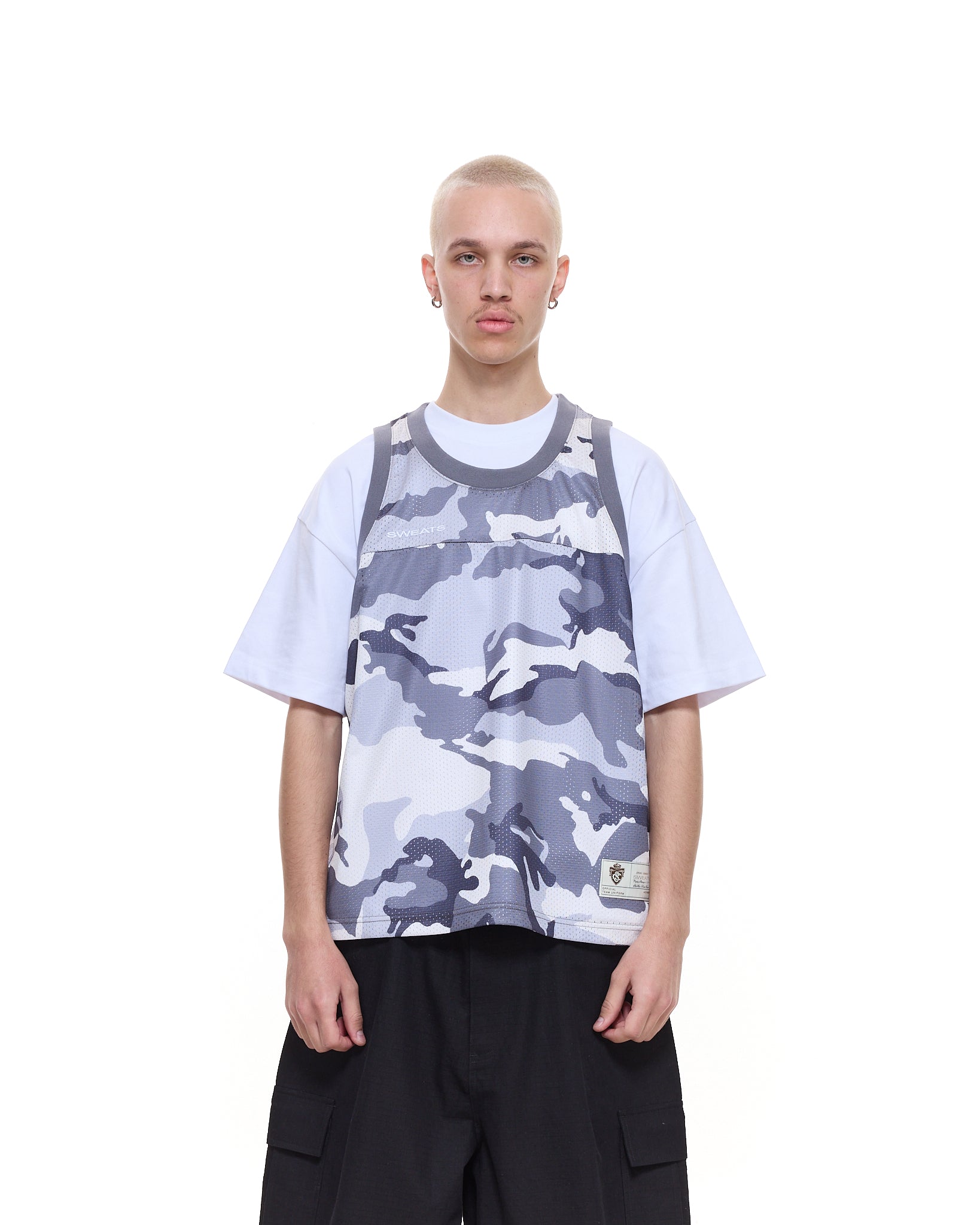 MESH SINGLET - SNOW CAMO
