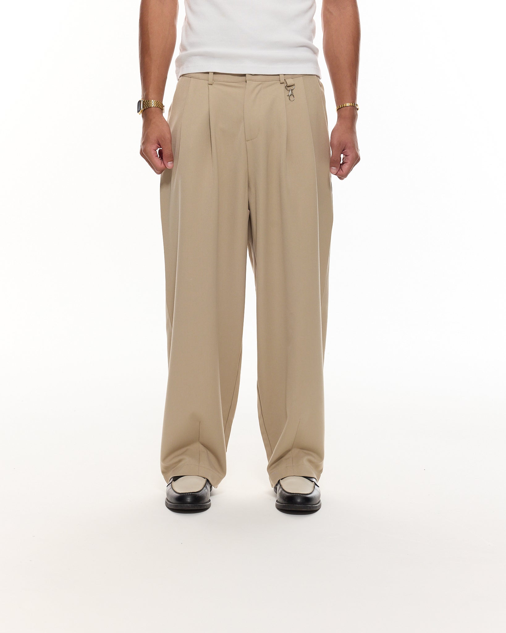 PLEATED PANT - SAND - Sweats UK