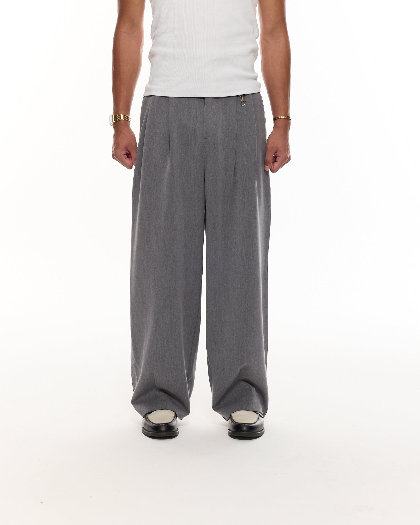 PLEATED PANT - GREY - Sweats UK