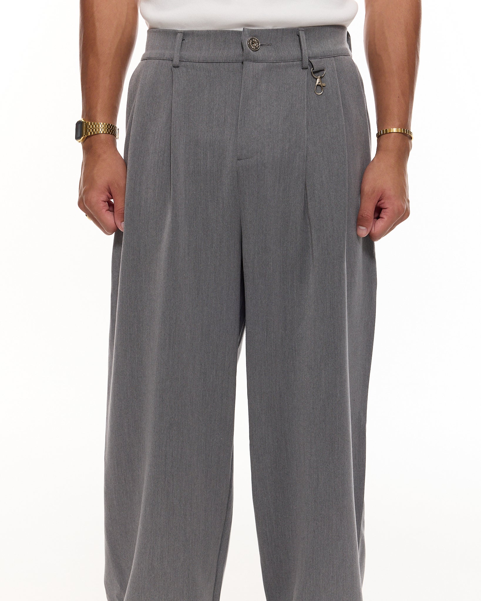 PLEATED PANT - GREY - Sweats UK