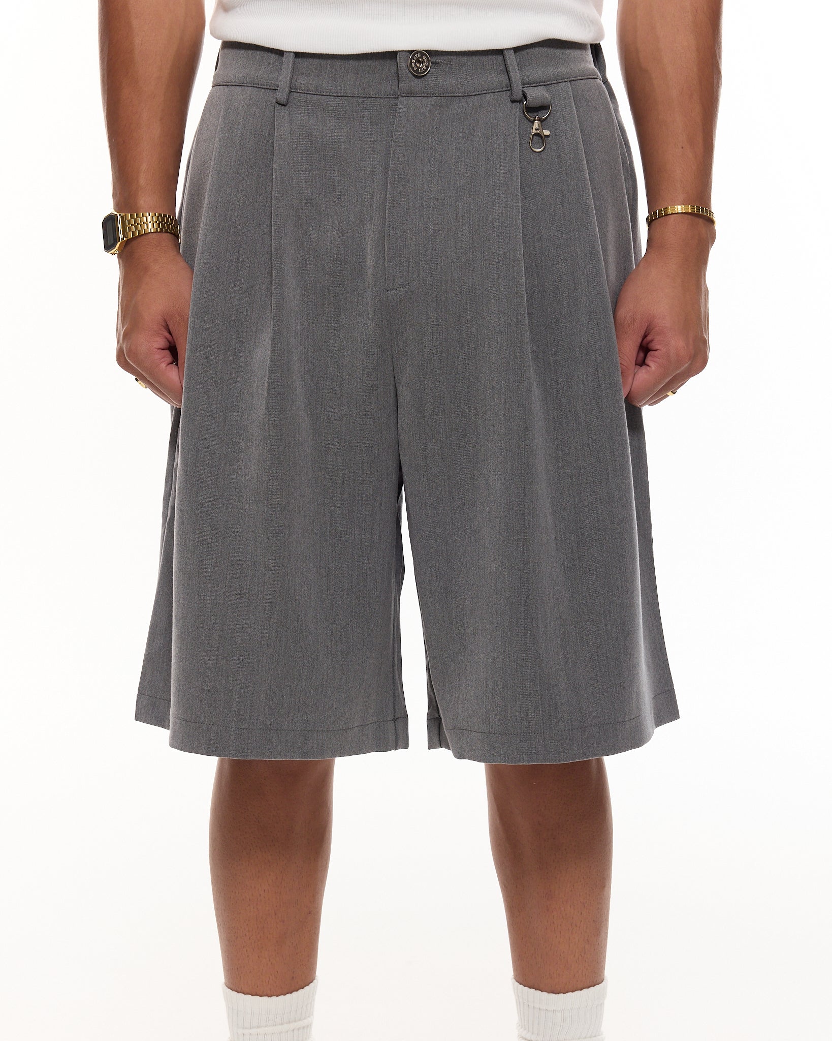 PLEATED SHORT - GREY - Sweats UK