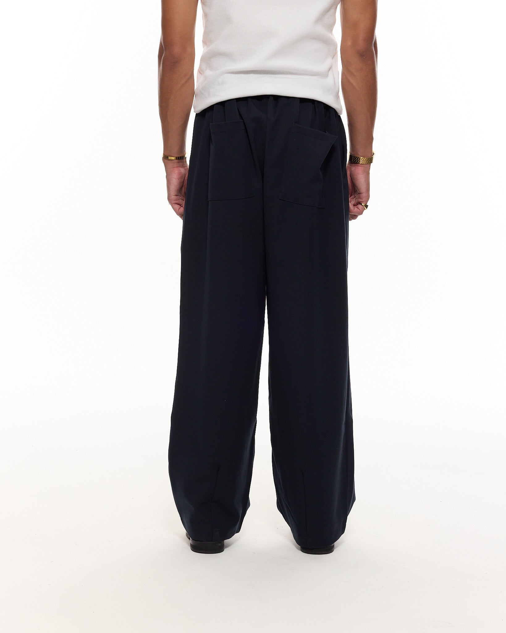 PLEATED PANT - NAVY - Sweats UK