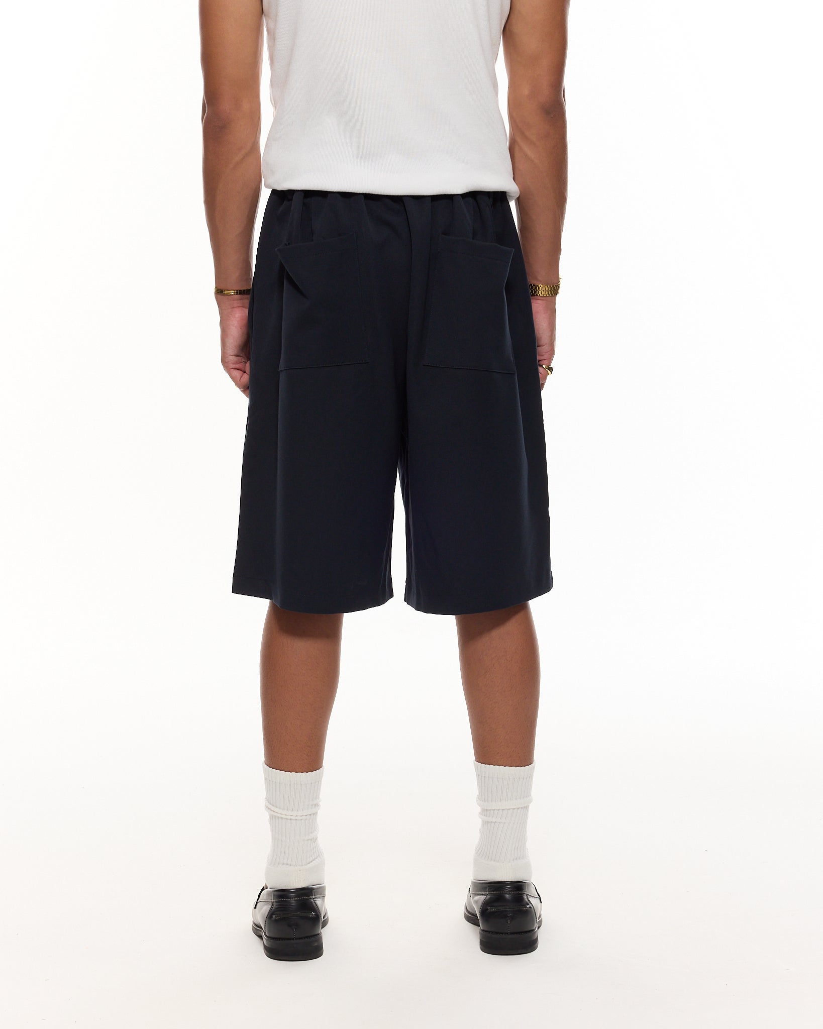 PLEATED SHORT - NAVY - Sweats UK