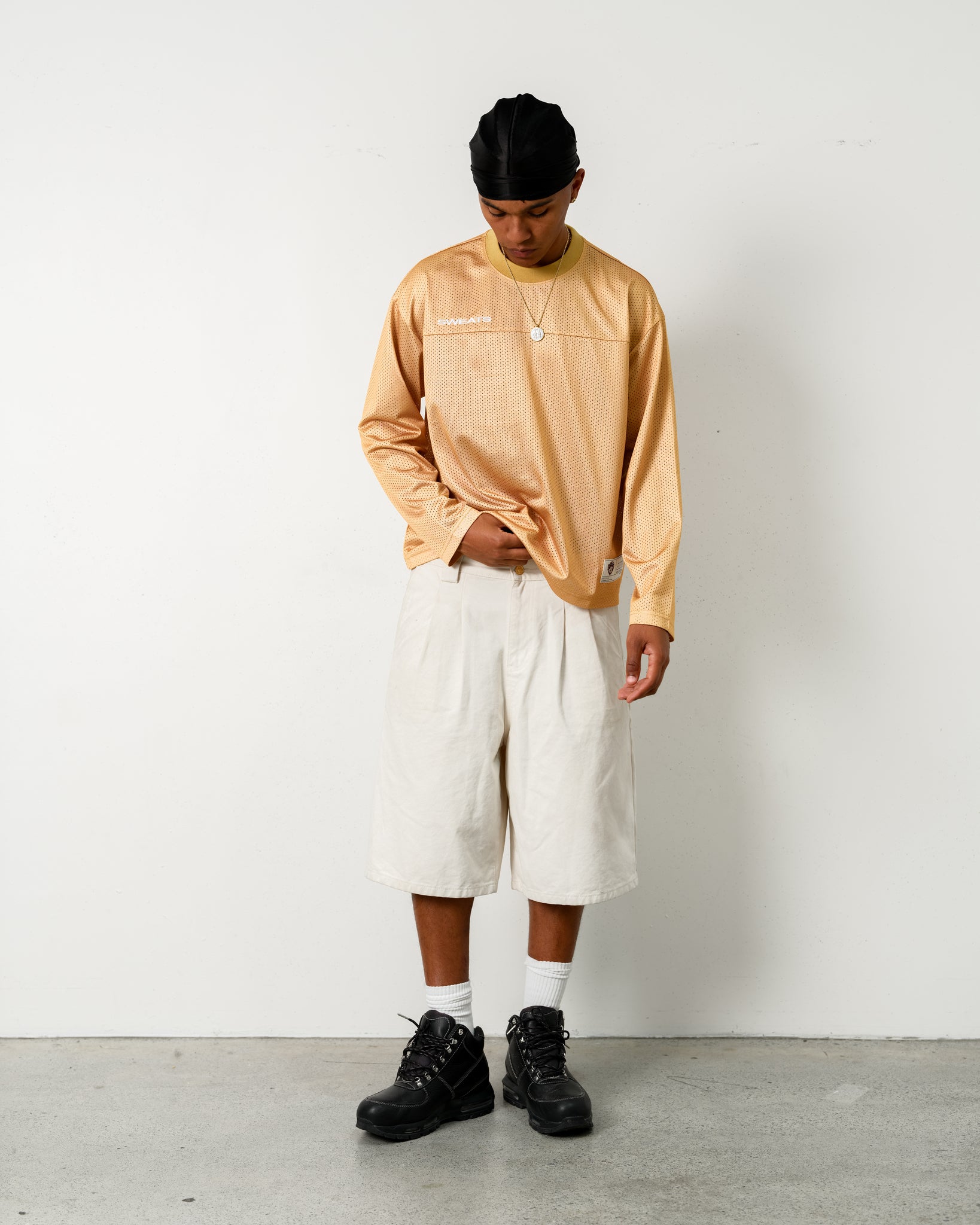 MESH LS T-SHIRT - MUSTARD