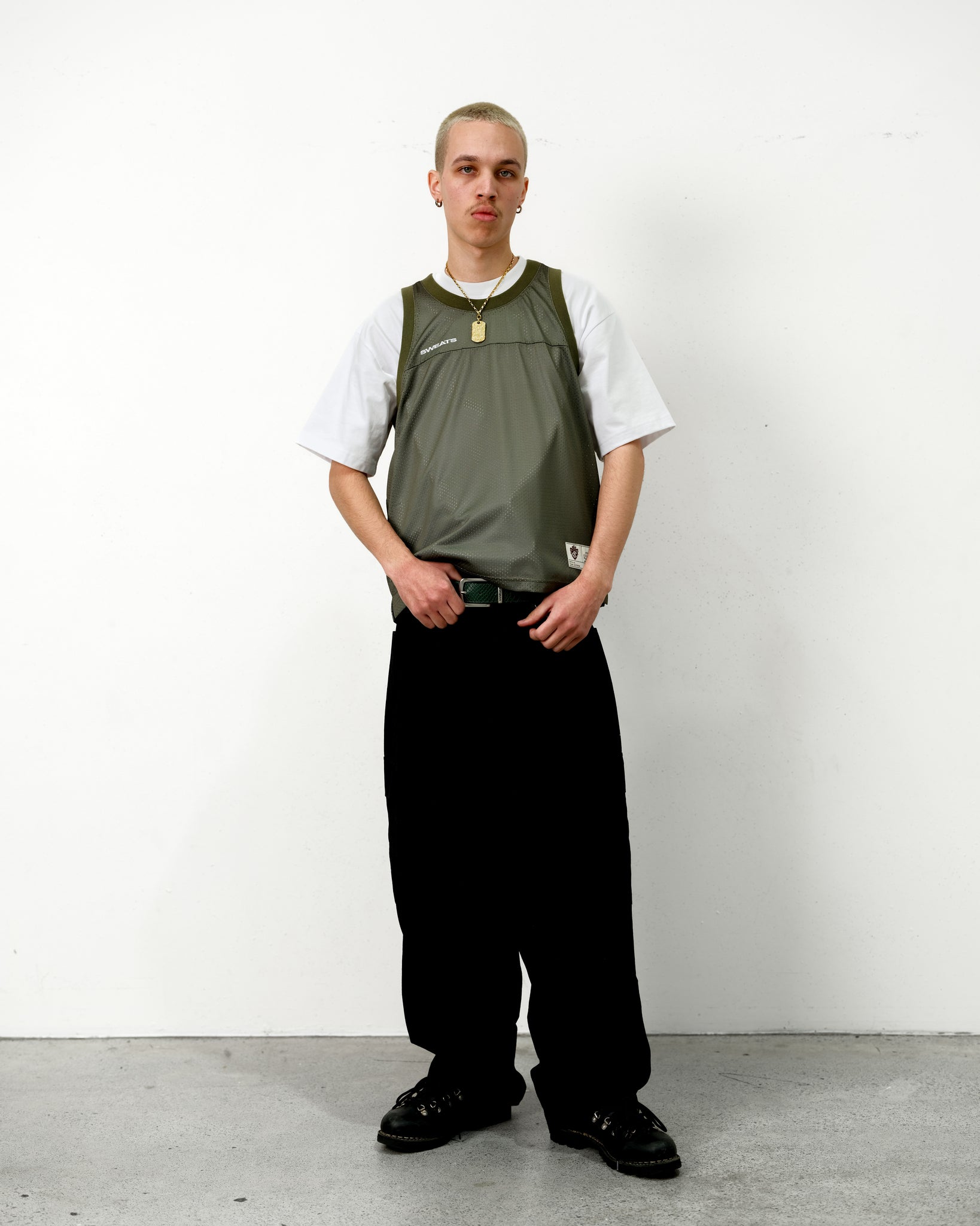 MESH SINGLET - SAGE - Sweats UK