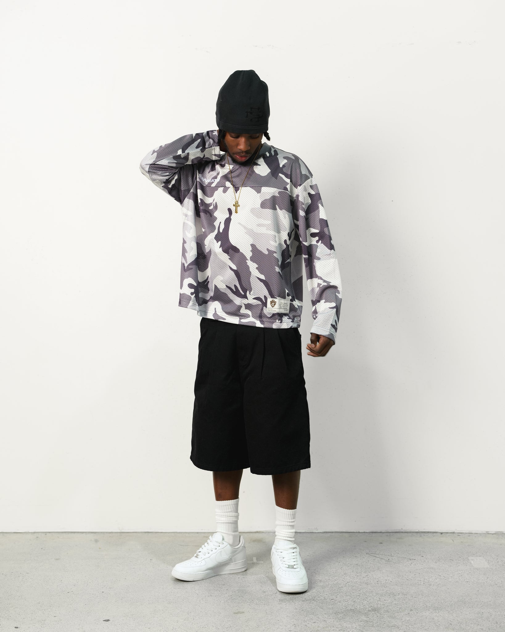 MESH LS T-SHIRT - SNOW CAMO - Sweats UK