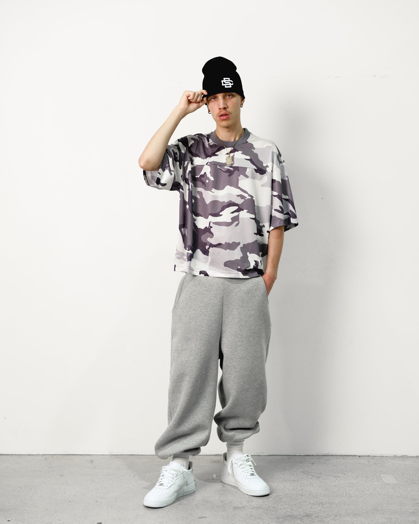MESH SS T-SHIRT - SNOW CAMO
