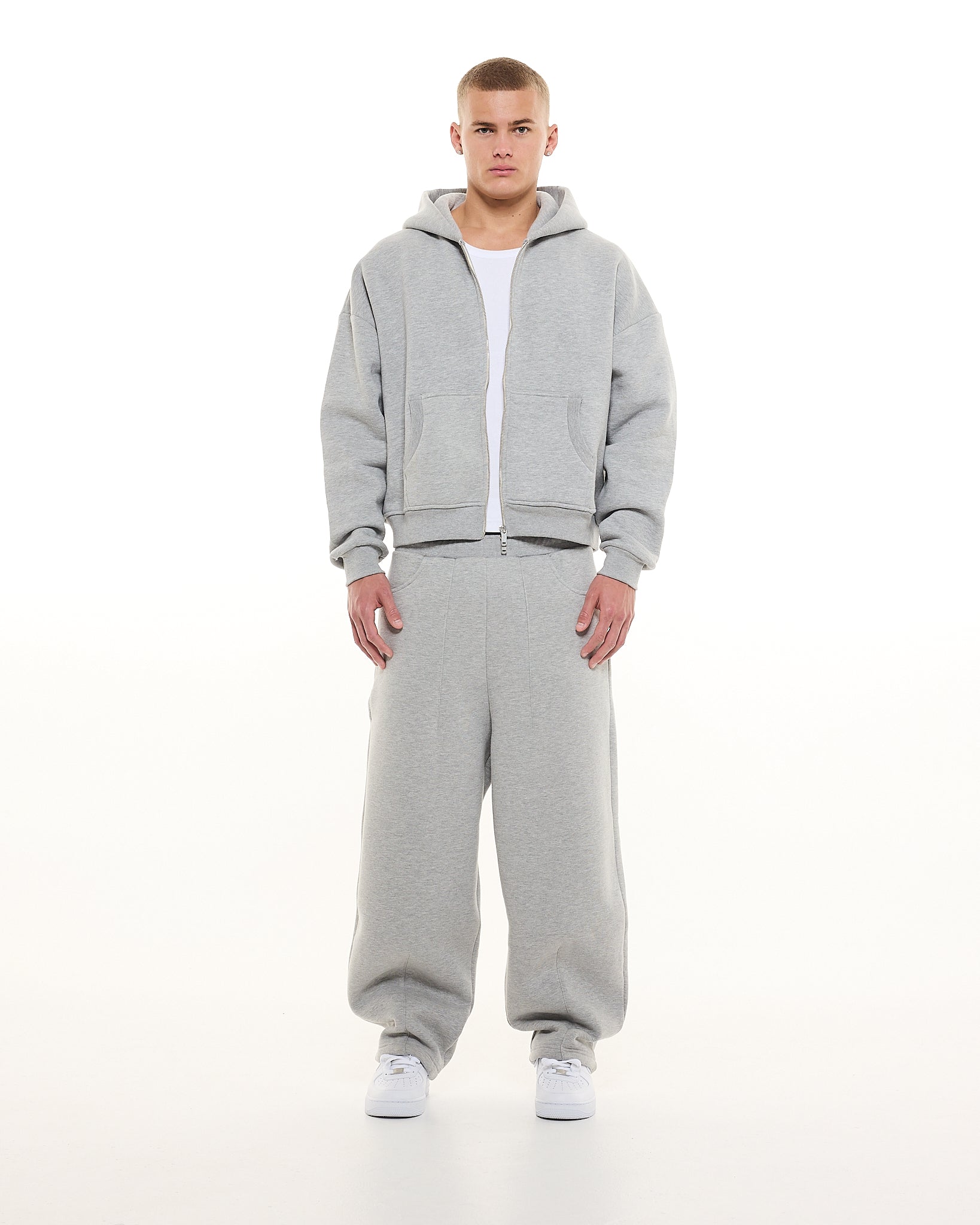 COZY ZIP UP - GREY - Sweats UK