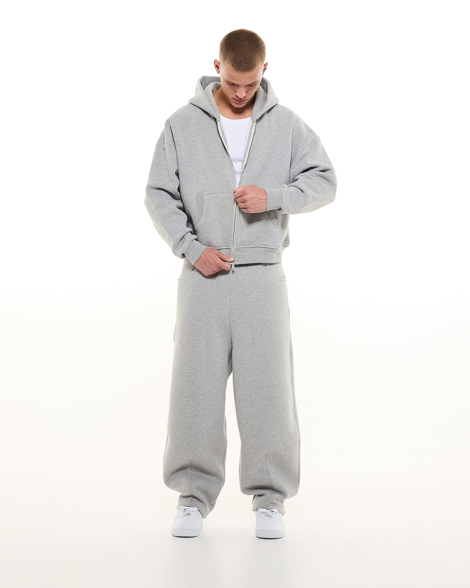 COZY ZIP UP - GREY - Sweats UK