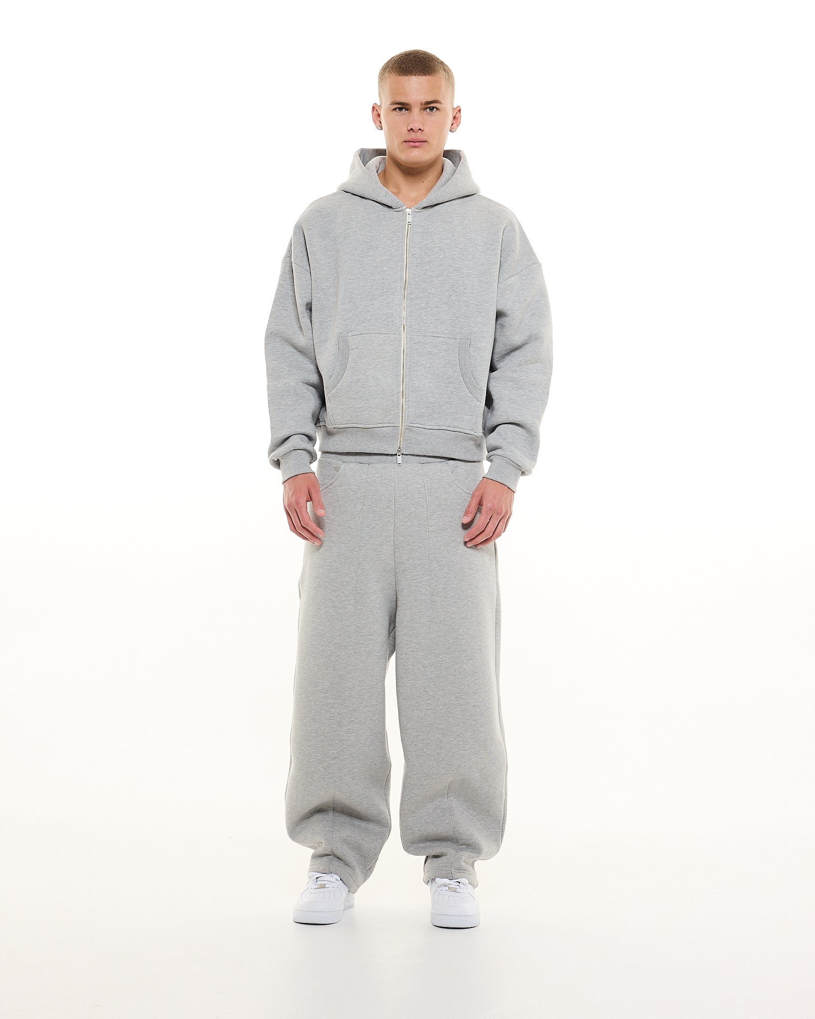 COZY ZIP UP - GREY - Sweats UK