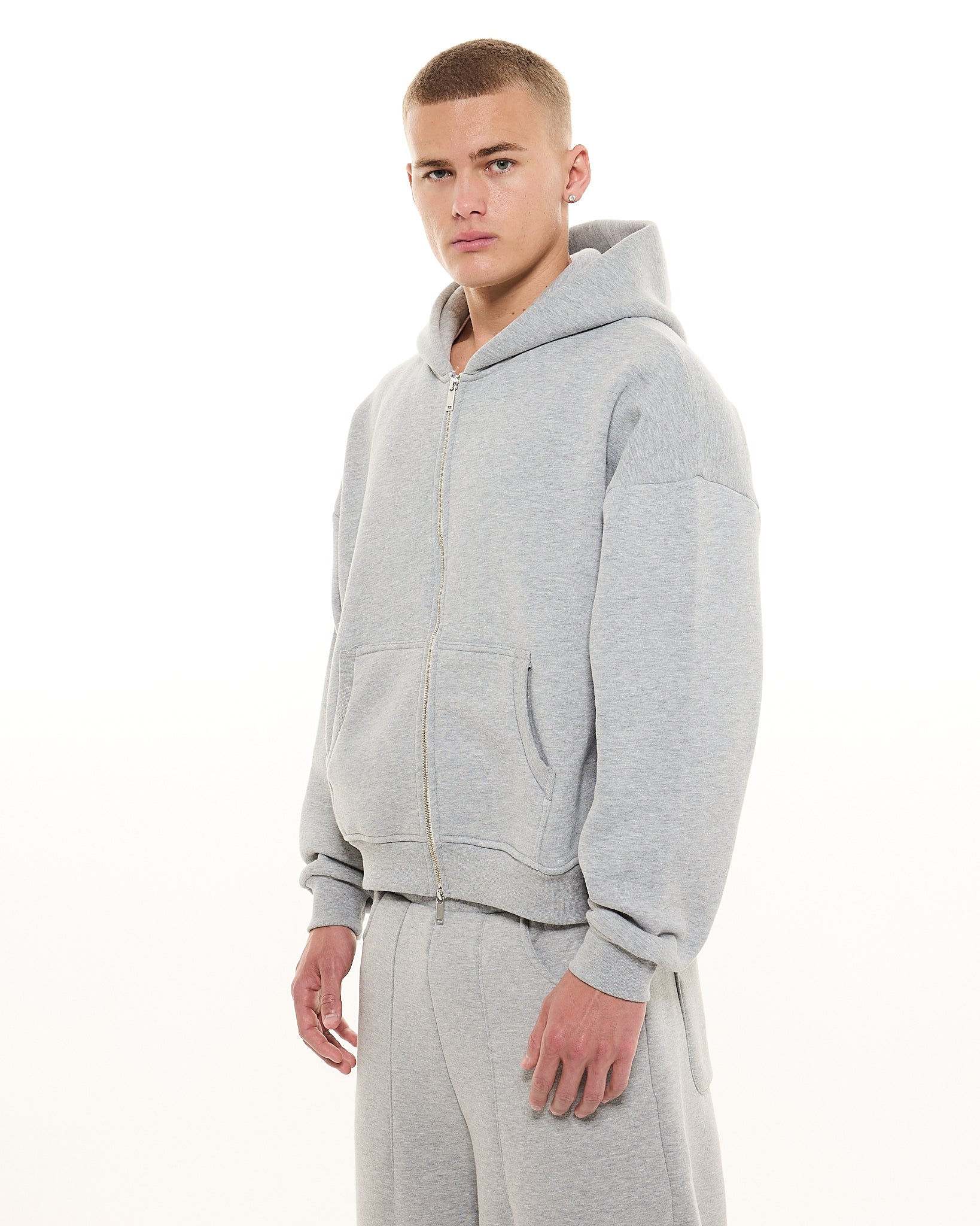COZY ZIP UP - GREY - Sweats UK