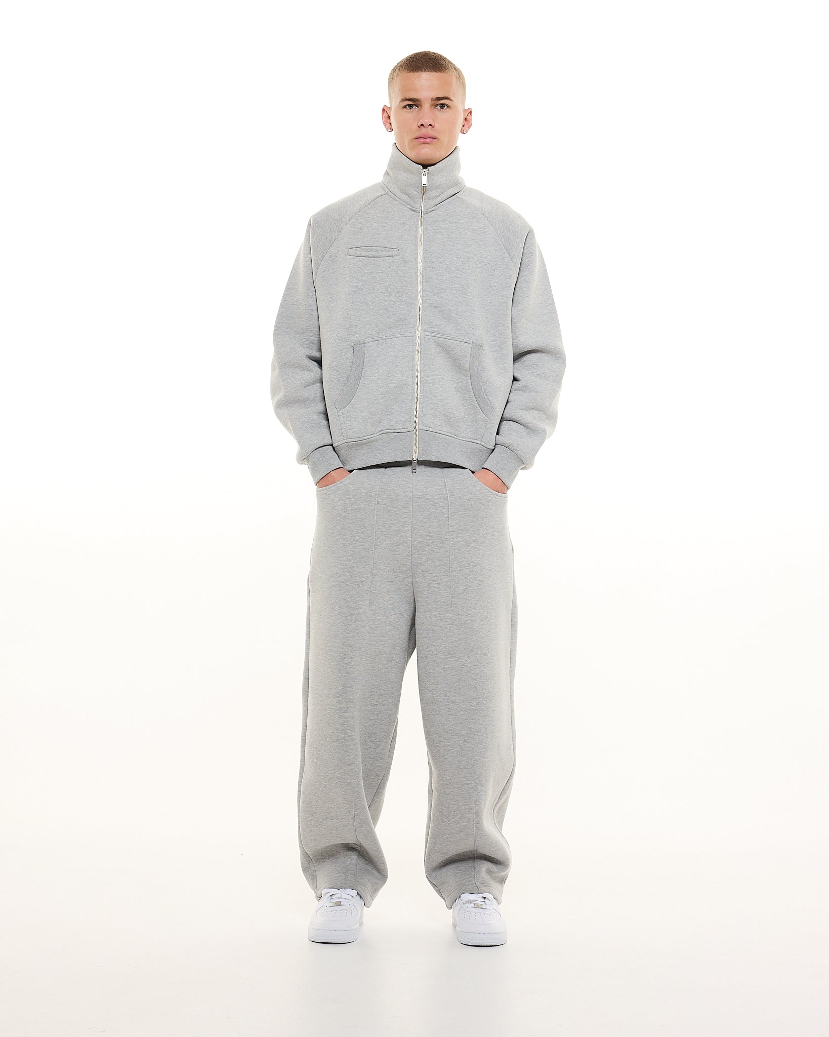 COZY TRACK JACKET - GREY - Sweats UK