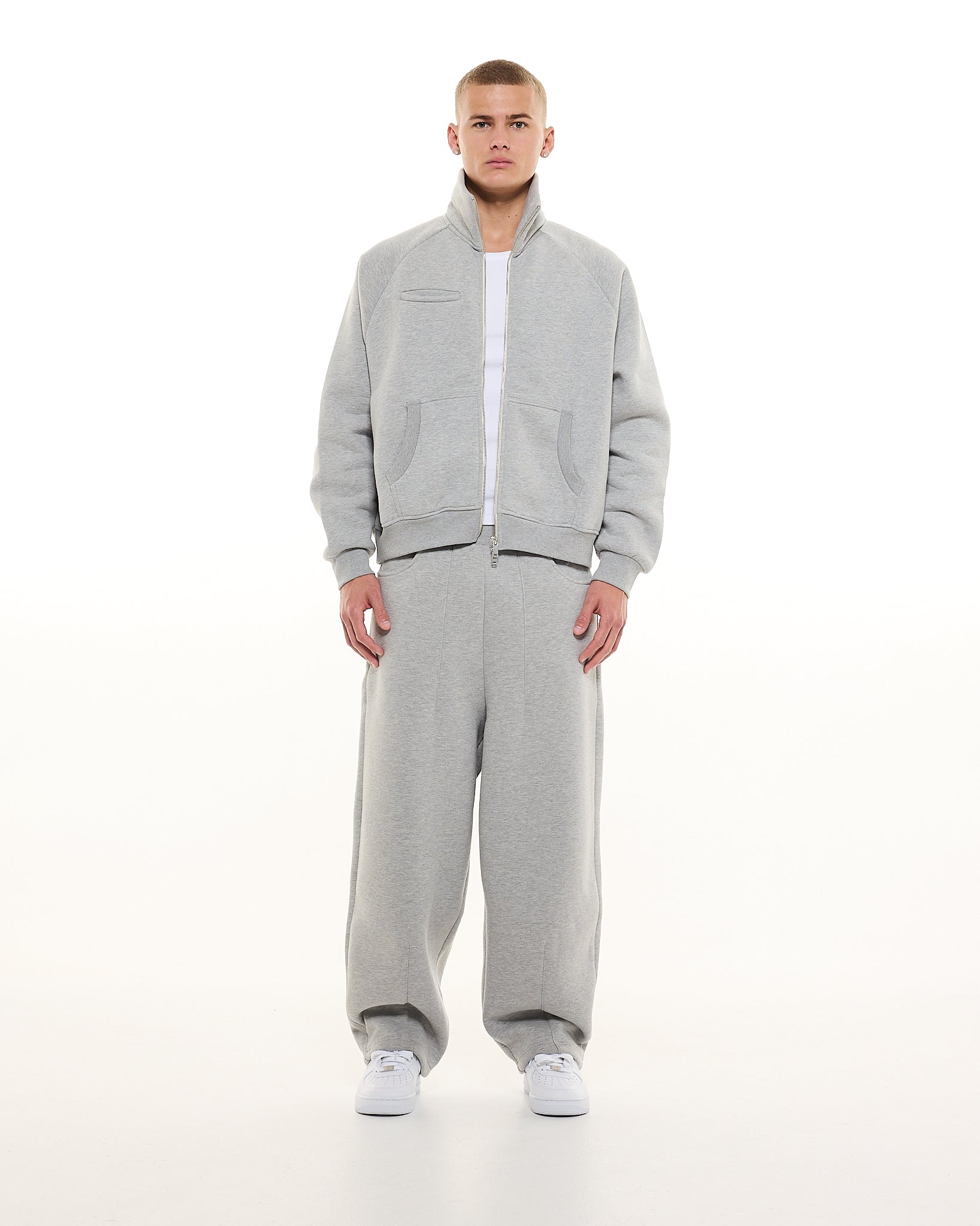 COZY TRACK JACKET - GREY - Sweats UK