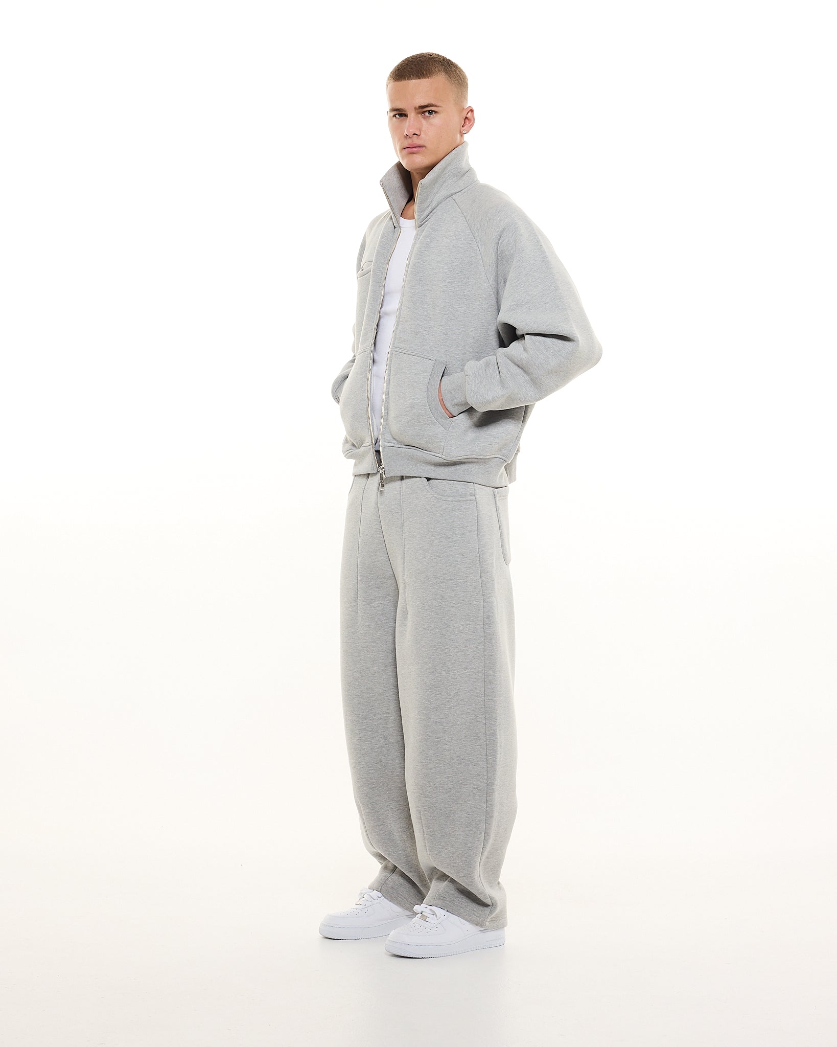 COZY TRACK JACKET - GREY - Sweats UK