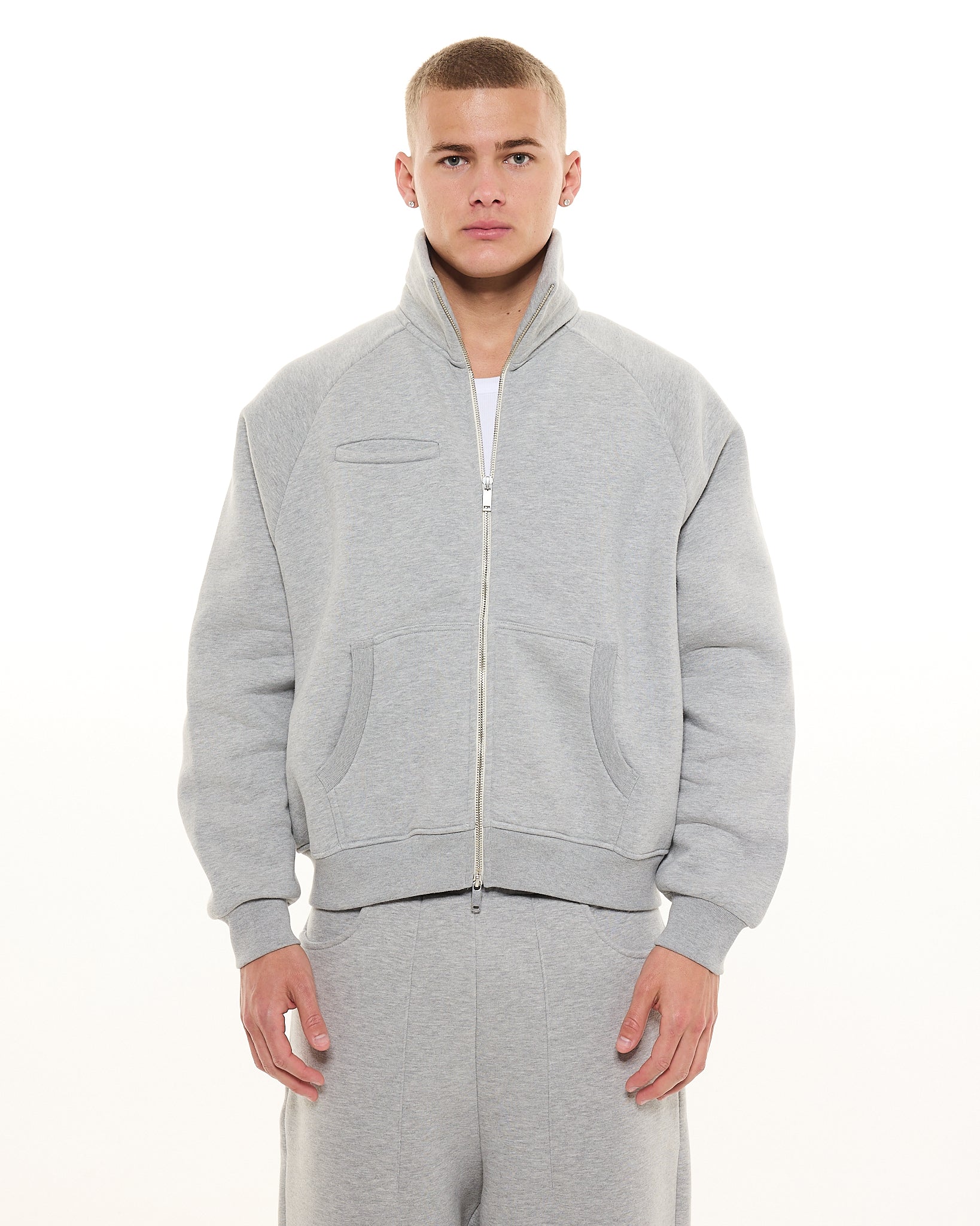 COZY TRACK JACKET - GREY - Sweats UK