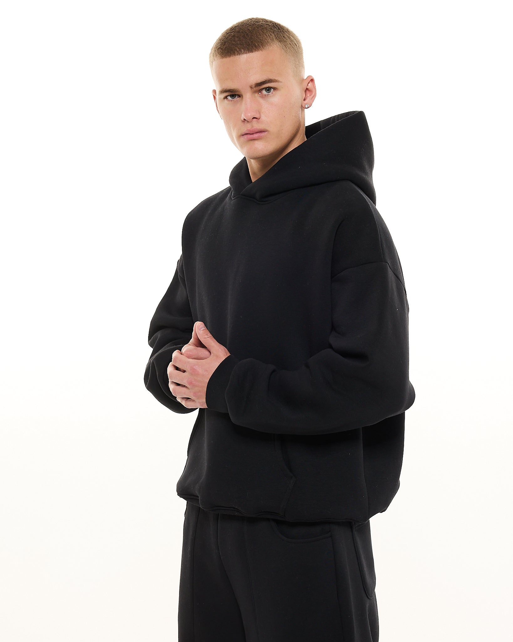 COZY HOODIE - BLACK - Sweats UK