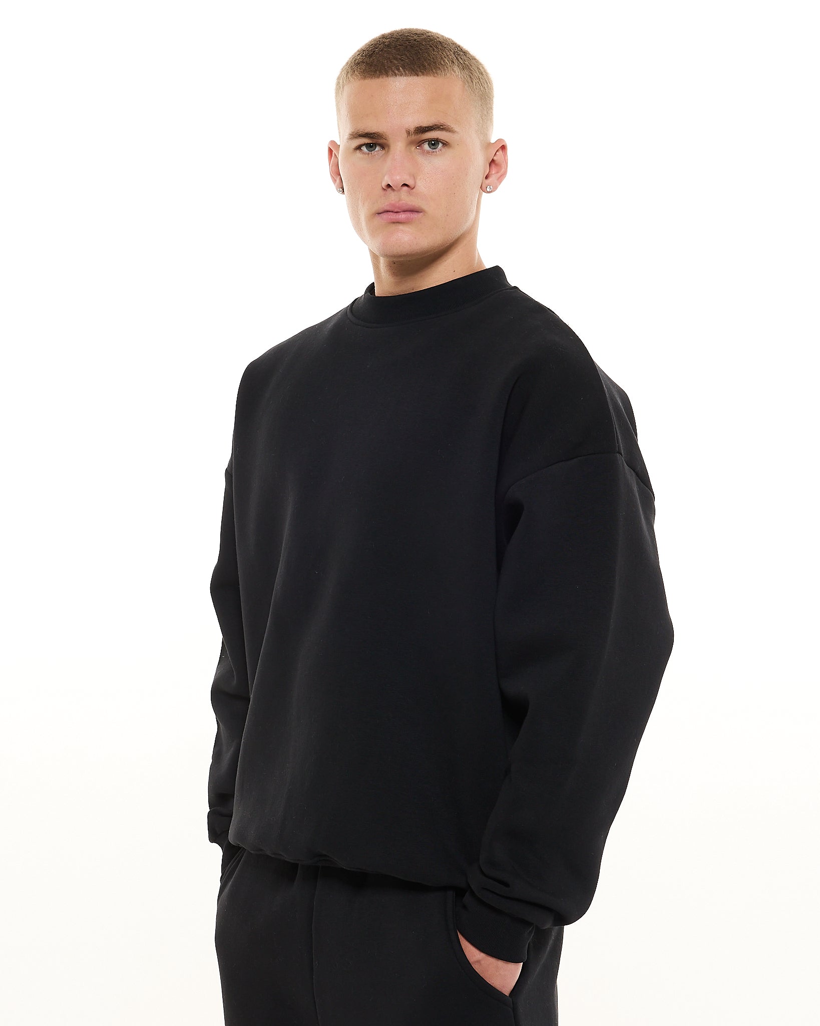 COZY SWEATER - BLACK - Sweats UK