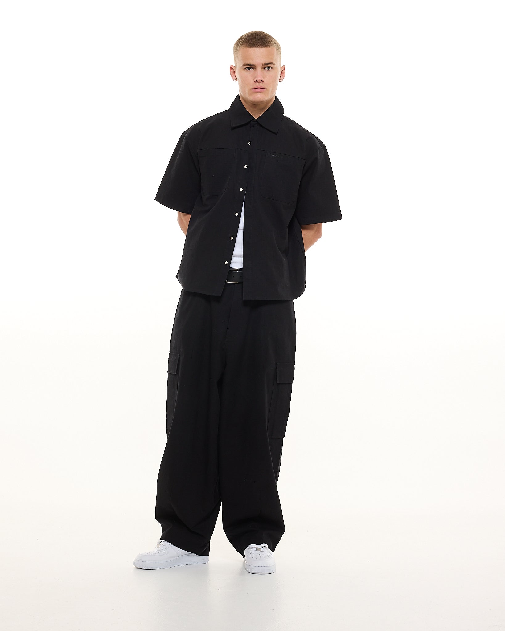 CARGO SS SHIRT - BLACK - Sweats UK