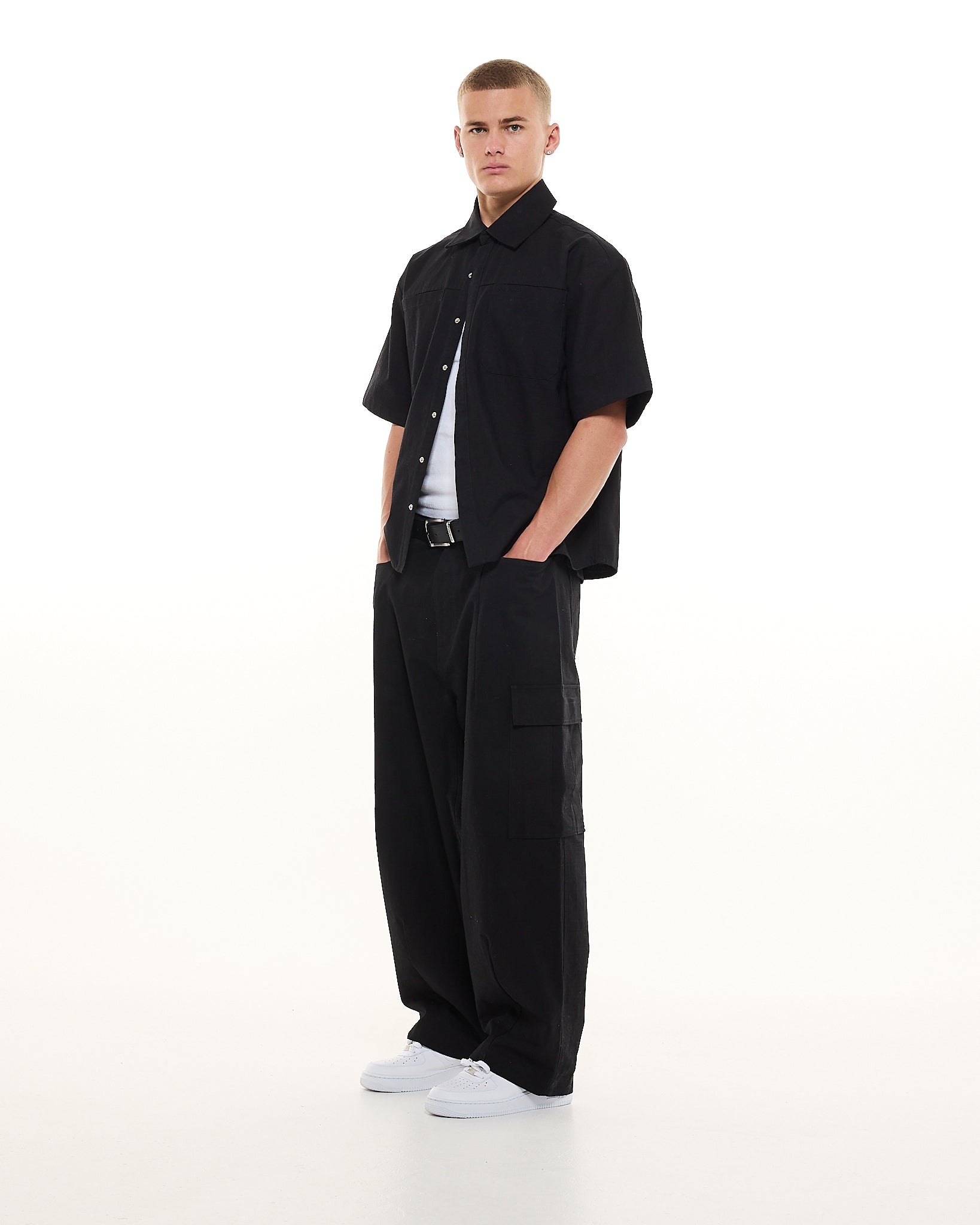 CARGO SS SHIRT - BLACK - Sweats UK