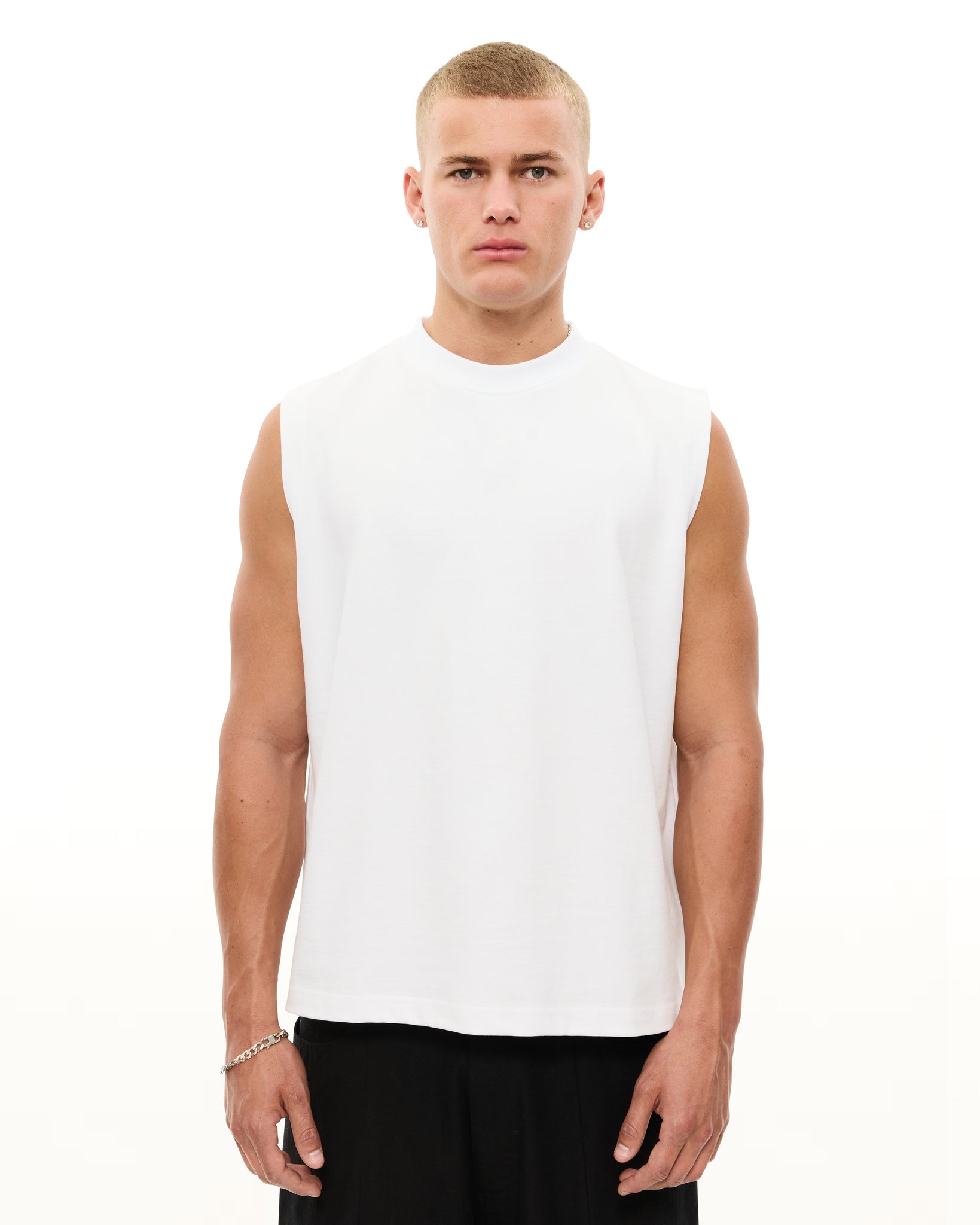 MUSCLE TEE - WHITE - Sweats UK