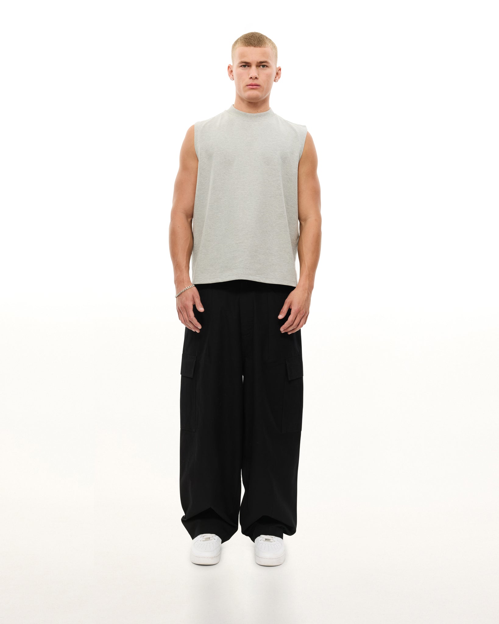 MUSCLE TEE - GREY MELANGE