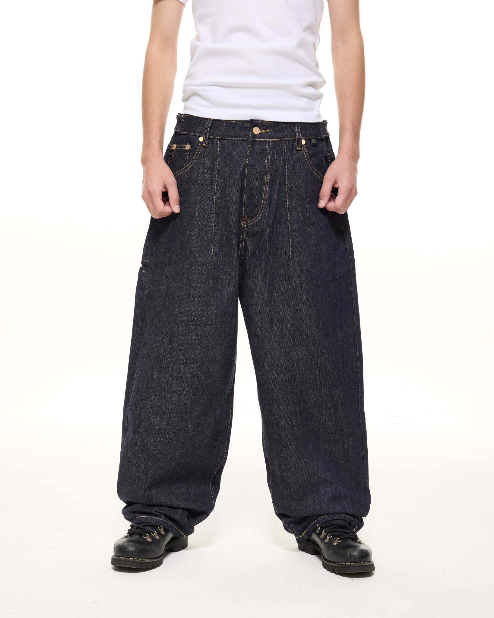 DENIM BAGGY JEANS - INDIGO - Sweats UK