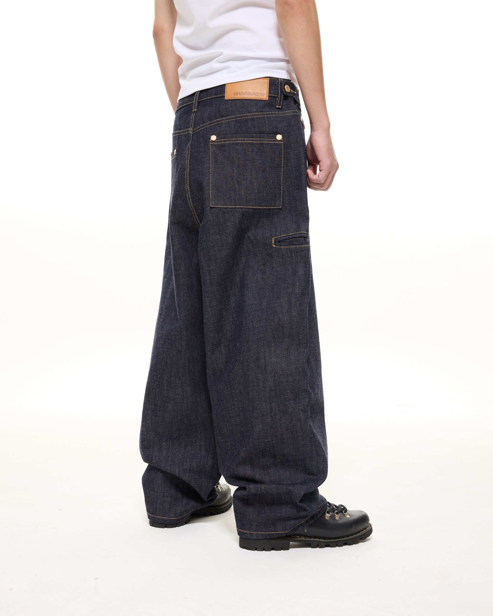 DENIM BAGGY JEANS - INDIGO - Sweats UK