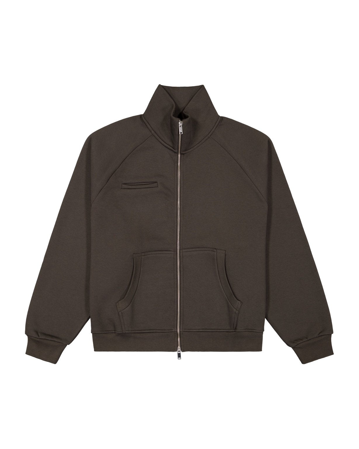 COZY TRACK JACKET - COFFEE