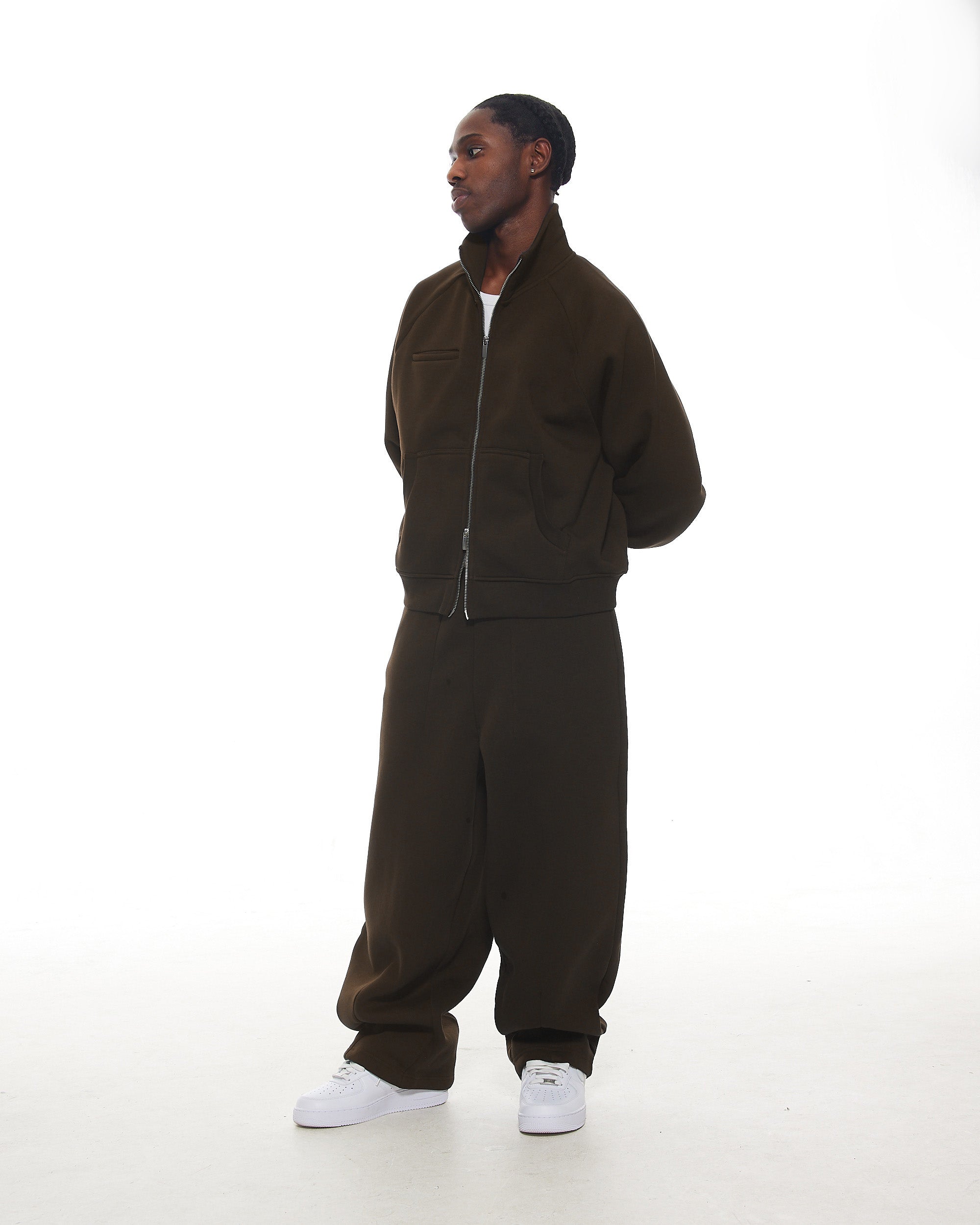 COZY TRACK JACKET - COFFEE - Sweats UK