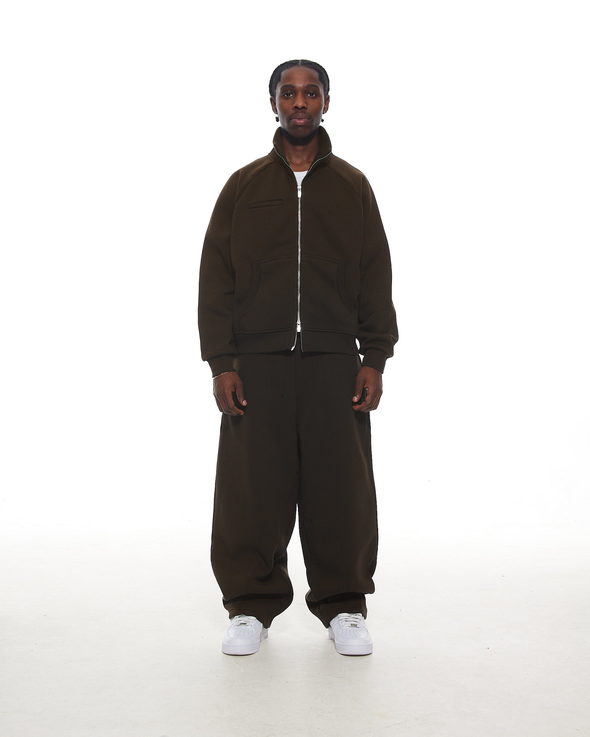 COZY TRACK JACKET - COFFEE - Sweats UK