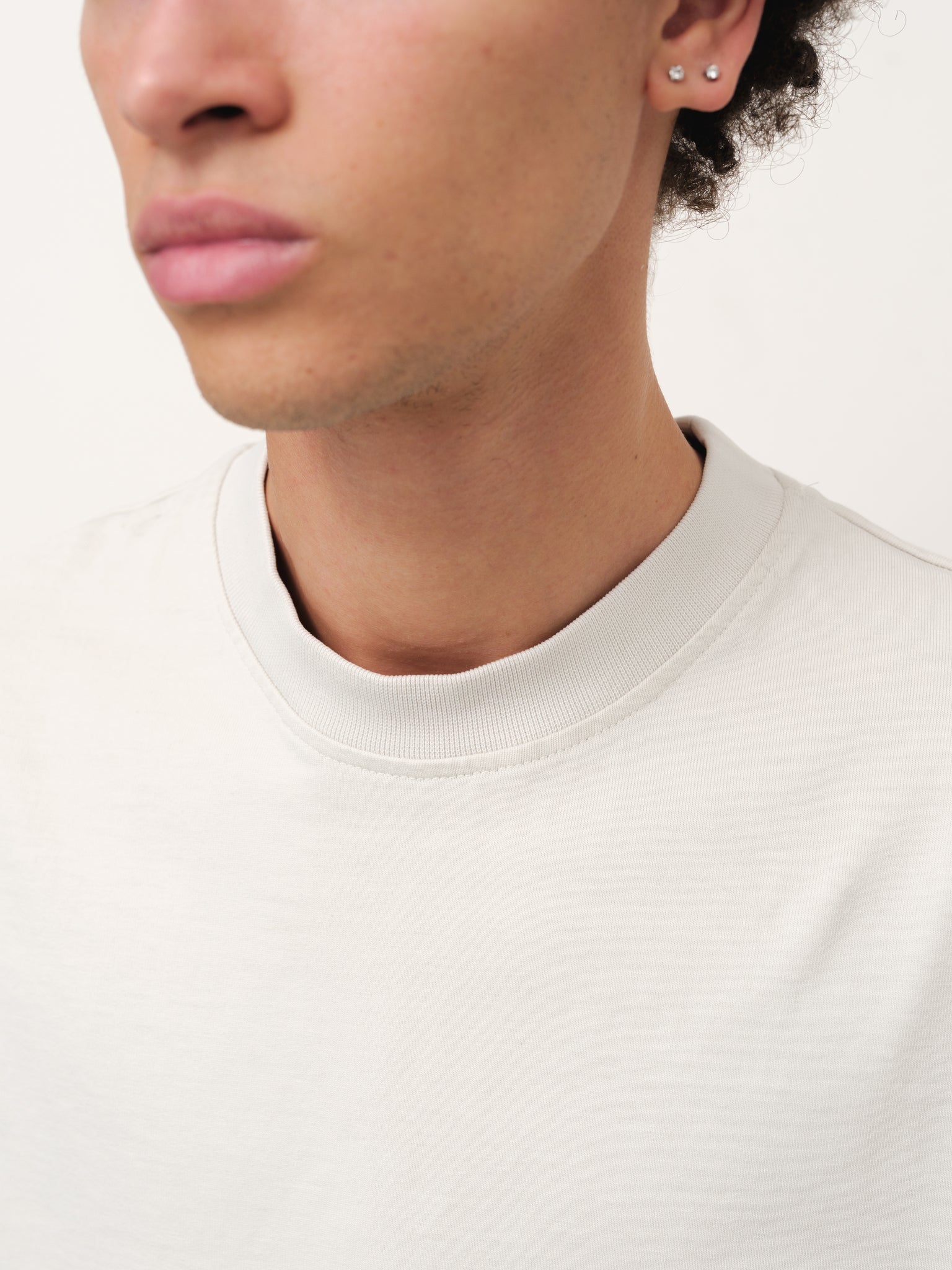 Sweats UK Signature Blank T-Shirt in chalk color, plain front view, soft cotton fabric, casual fit, perfect for everyday wear.