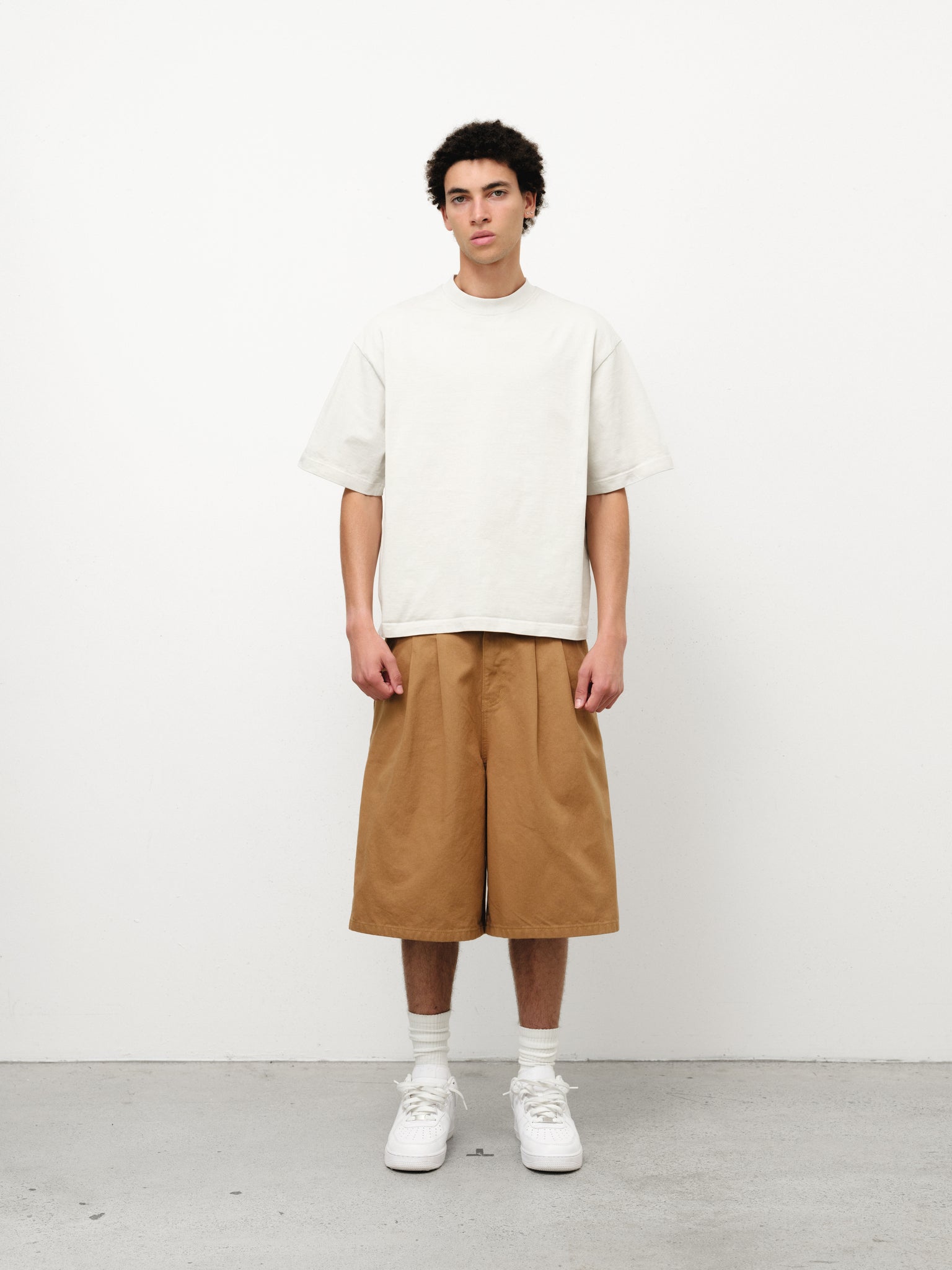Tan workwear shorts by Sweats UK, showing durable fabric and practical design for work or casual wear.