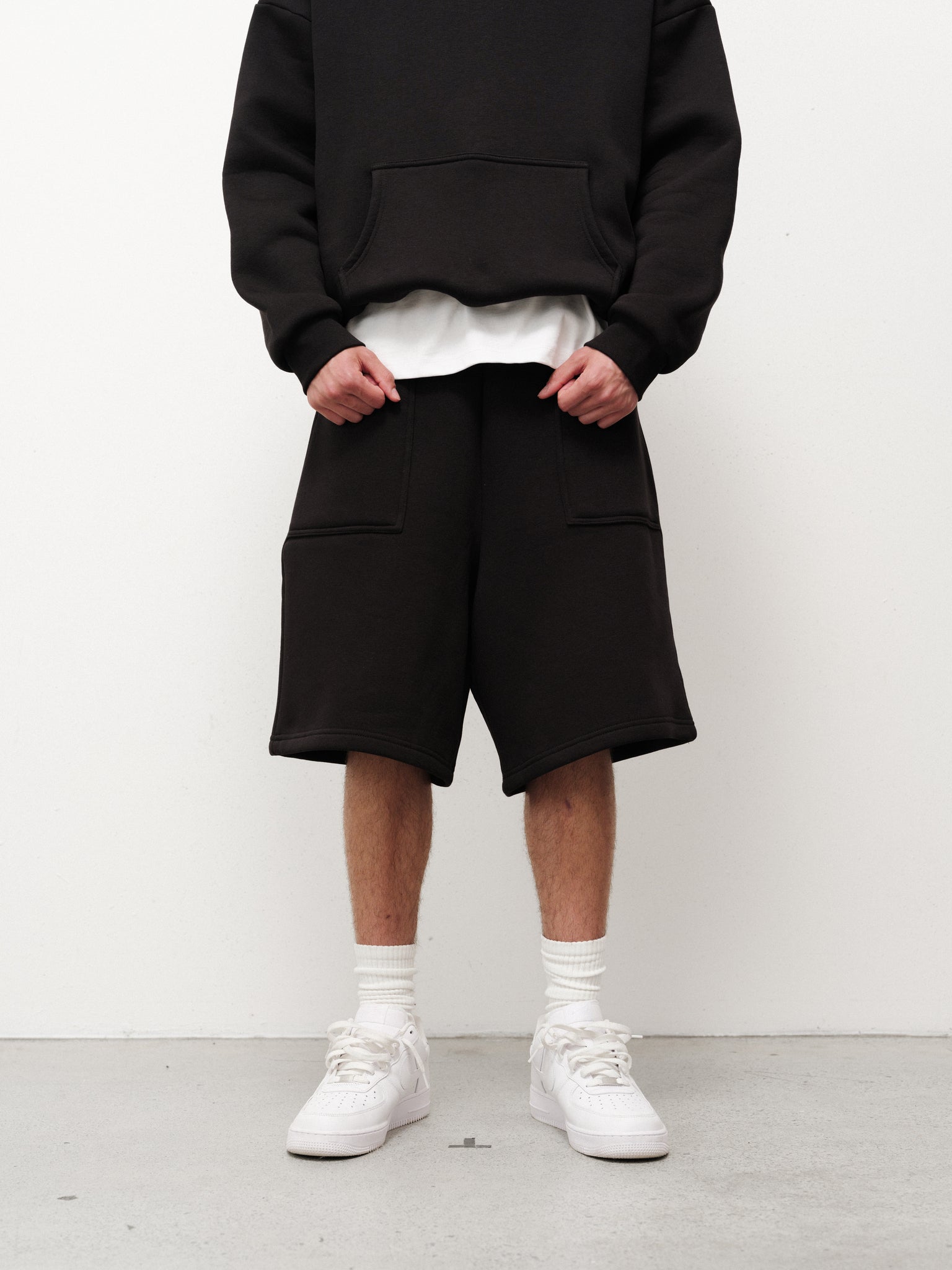 Cozy Shorts Black Cotton Blend | Sweats Collective