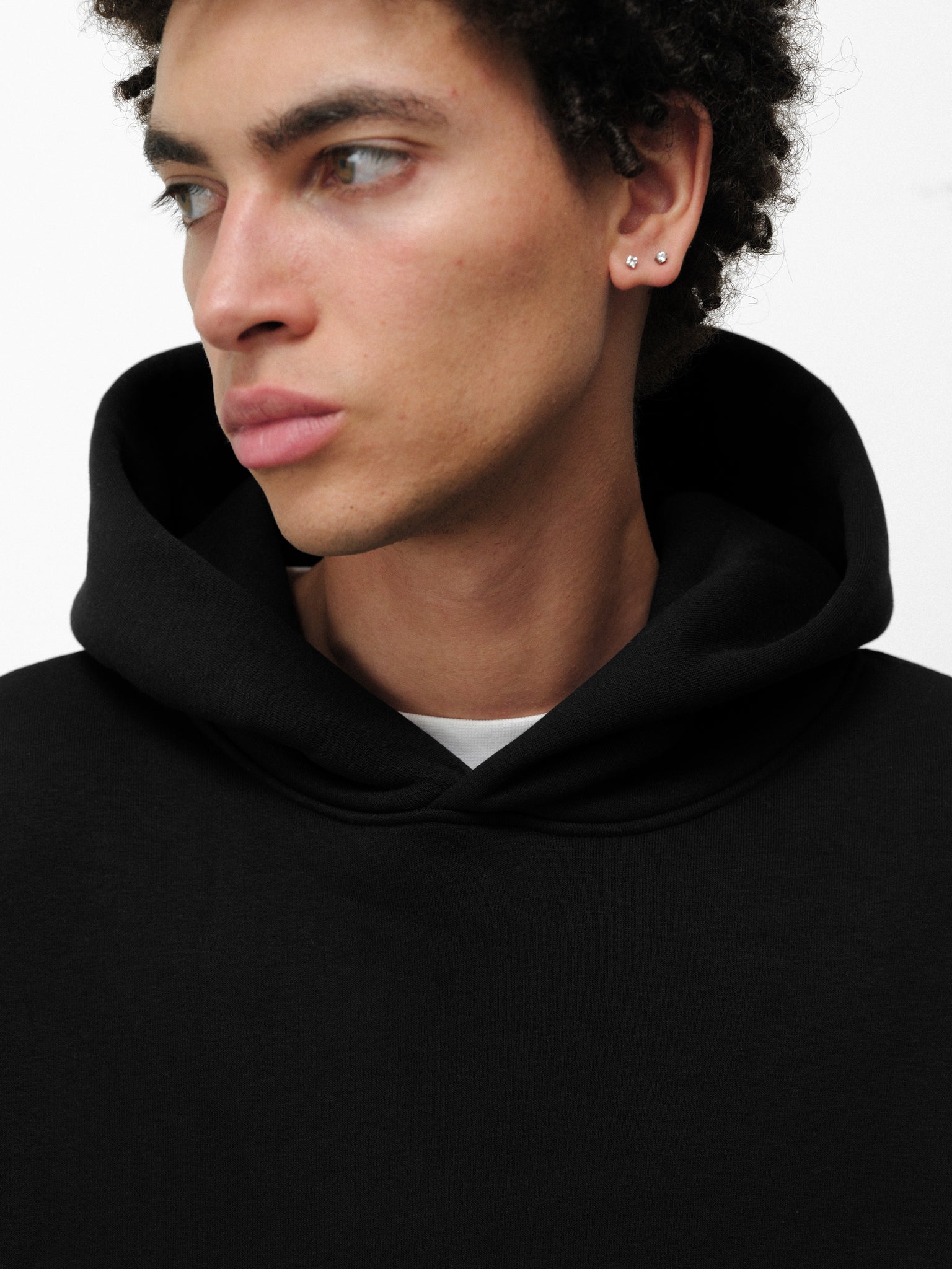 Cozy Hoodie Black Cotton Blend | Sweats Collective