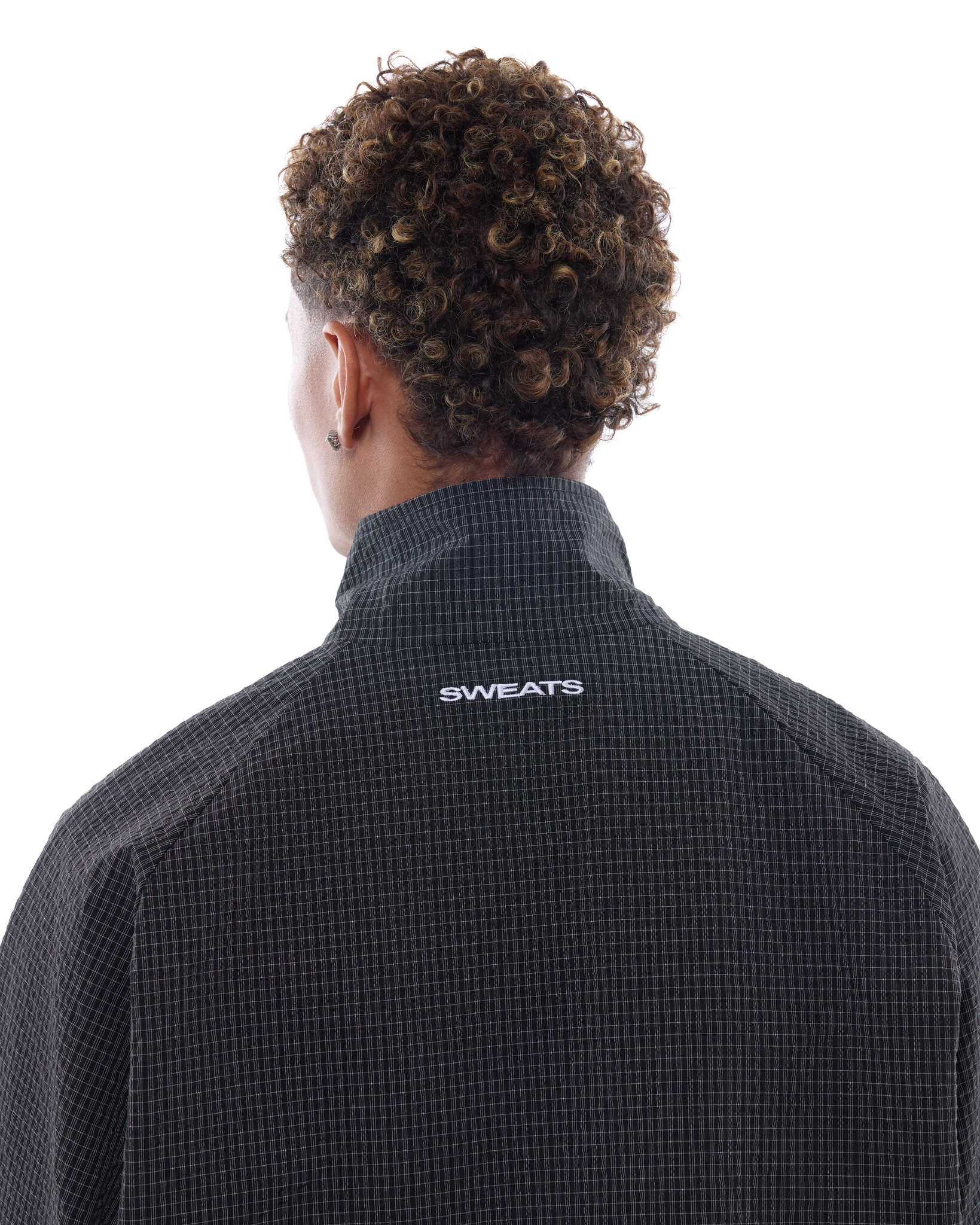 CHECKERED TRACK JACKET - BLACK/WHITE - Sweats UK