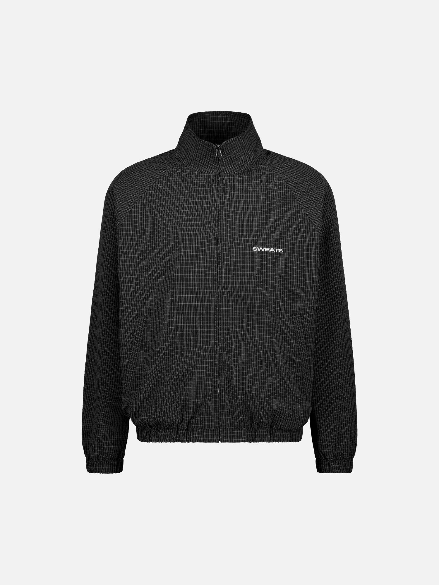 CHECKERED TRACK JACKET - BLACK/WHITE - Sweats UK