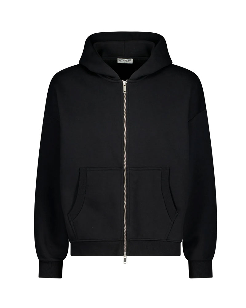 COZY ZIP UP - BLACK - Sweats UK