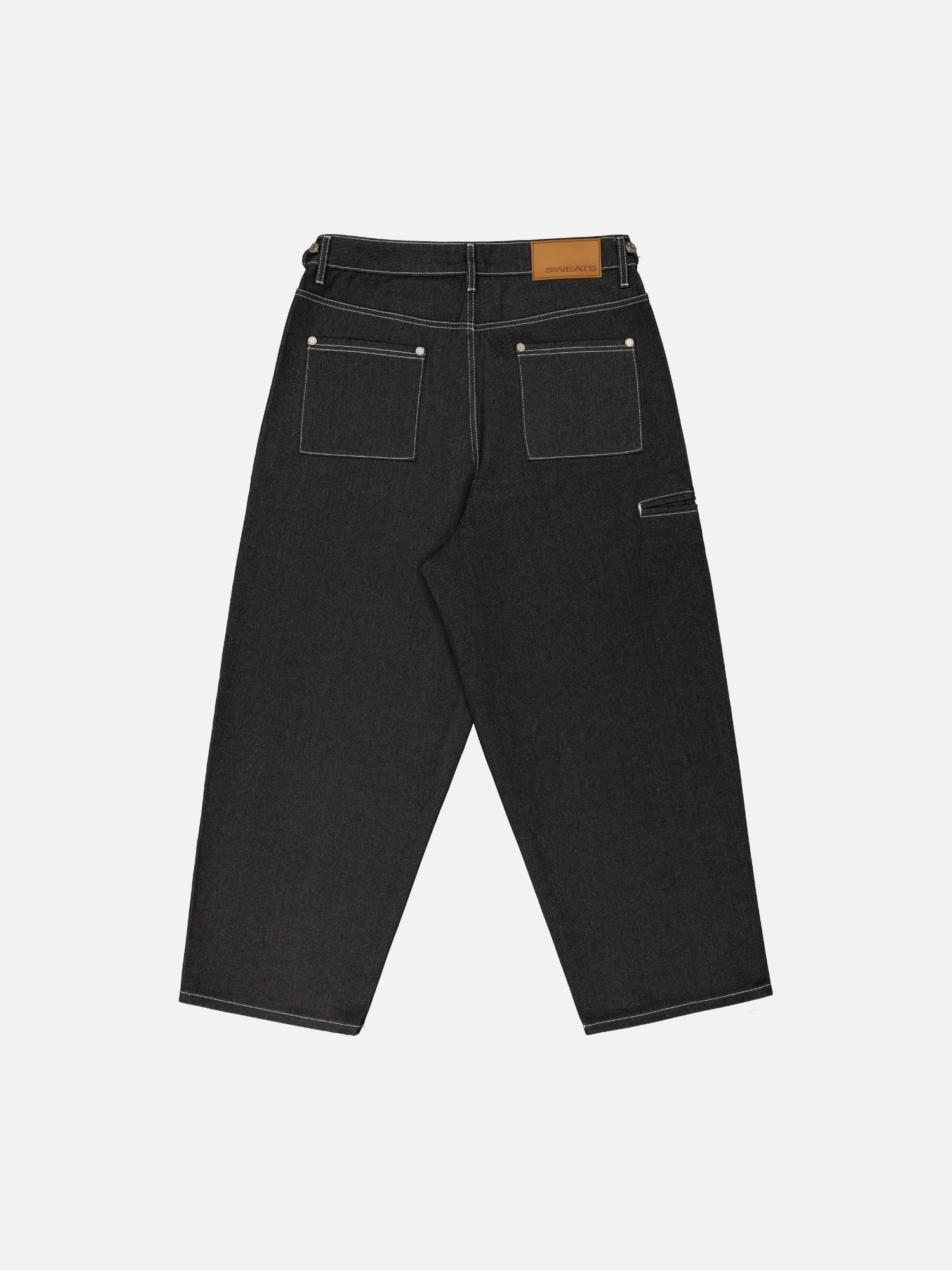 DENIM BAGGY JEANS - BLACK - Sweats UK