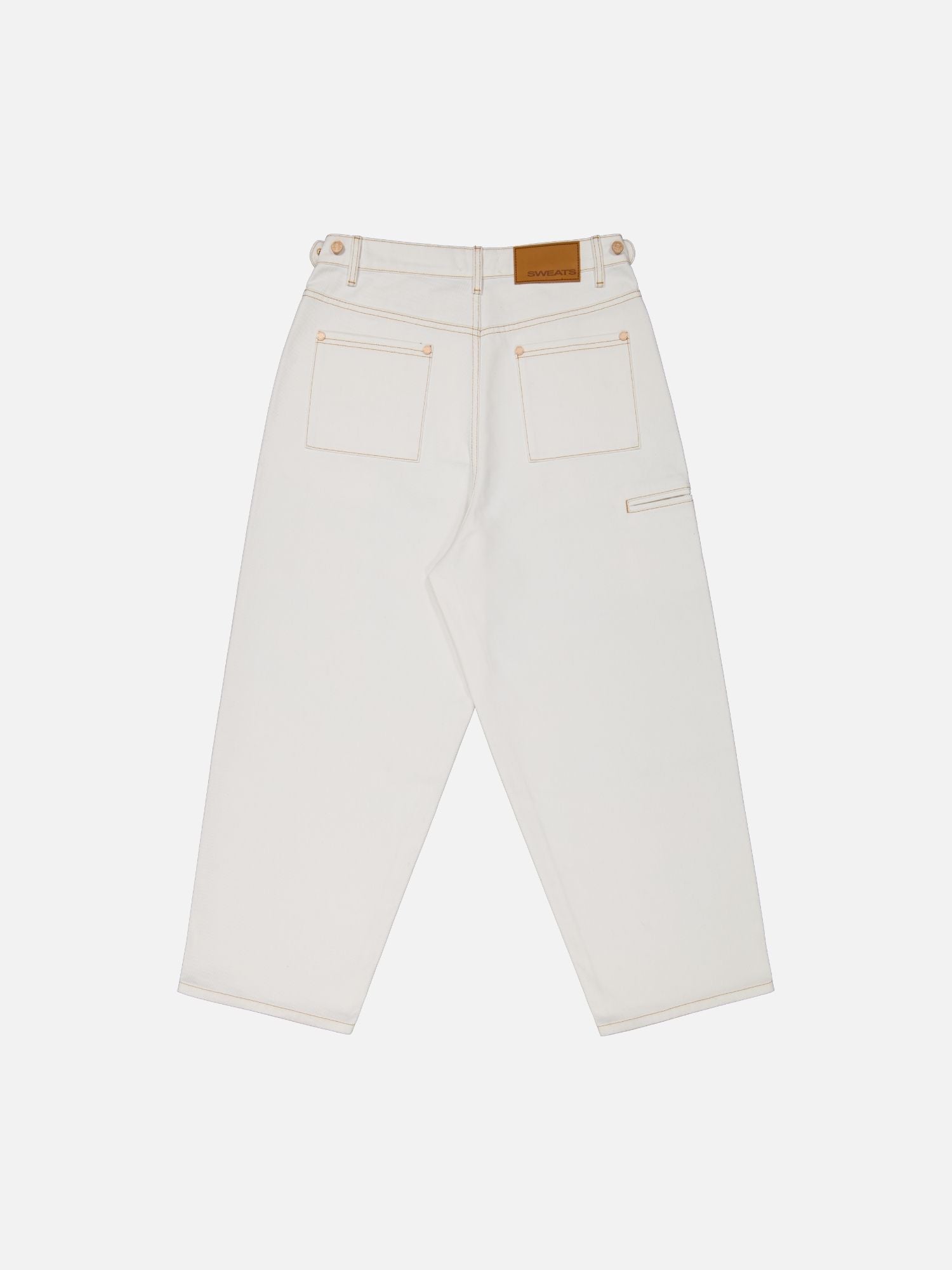 DENIM BAGGY JEANS - WHITE - Sweats UK