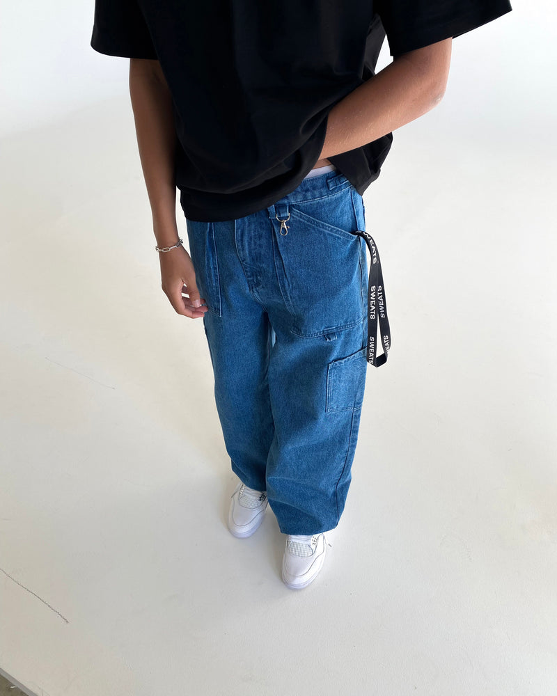 DENIM UTILITY PANT - BLUE