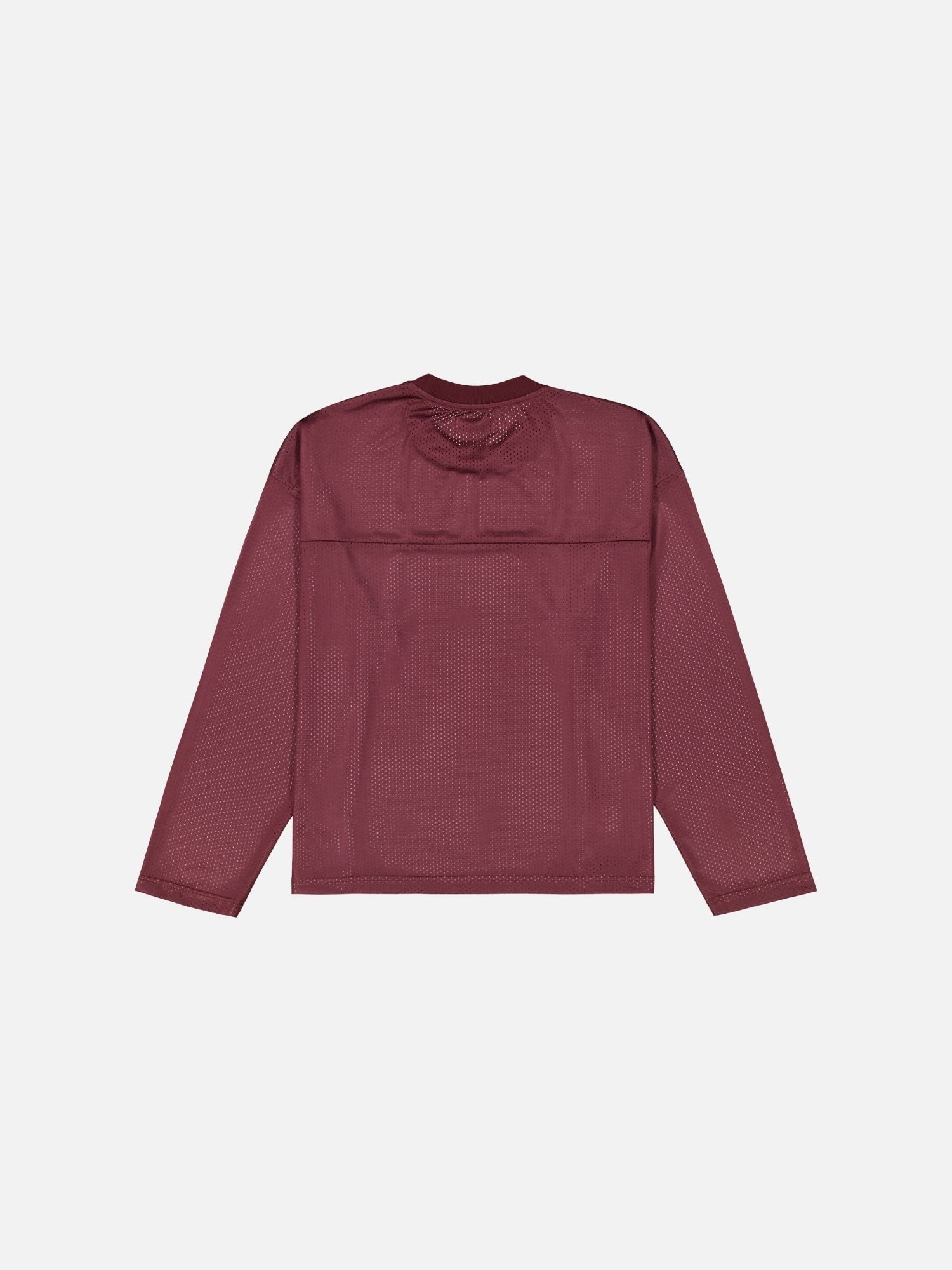 MESH LS T-SHIRT - BURGUNDY - Sweats UK