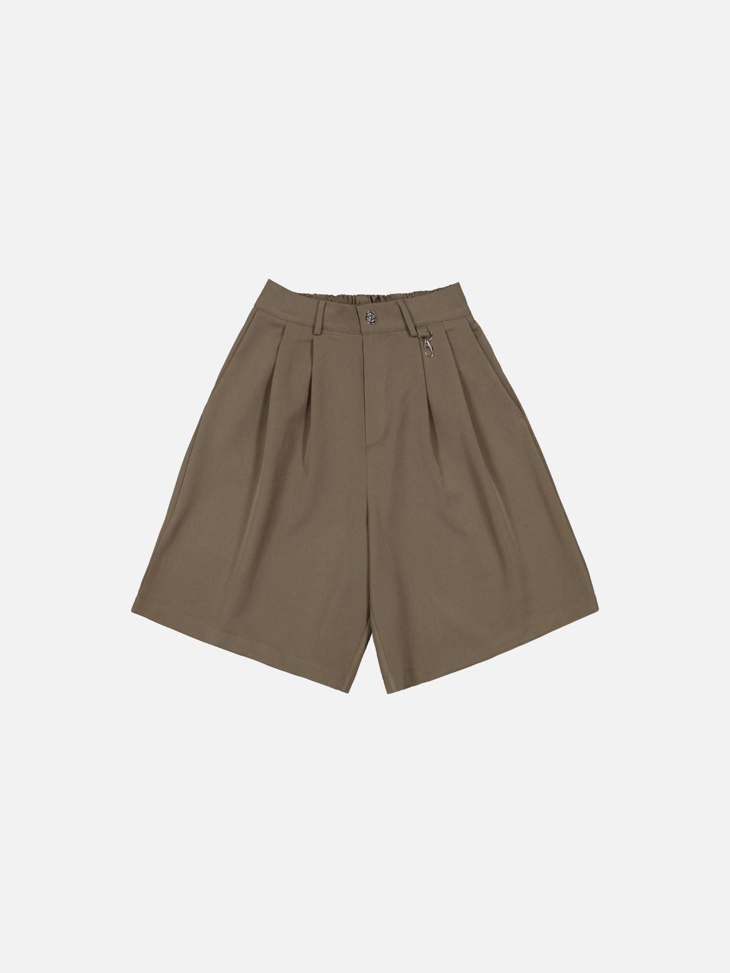 PLEATED SHORT - BROWN