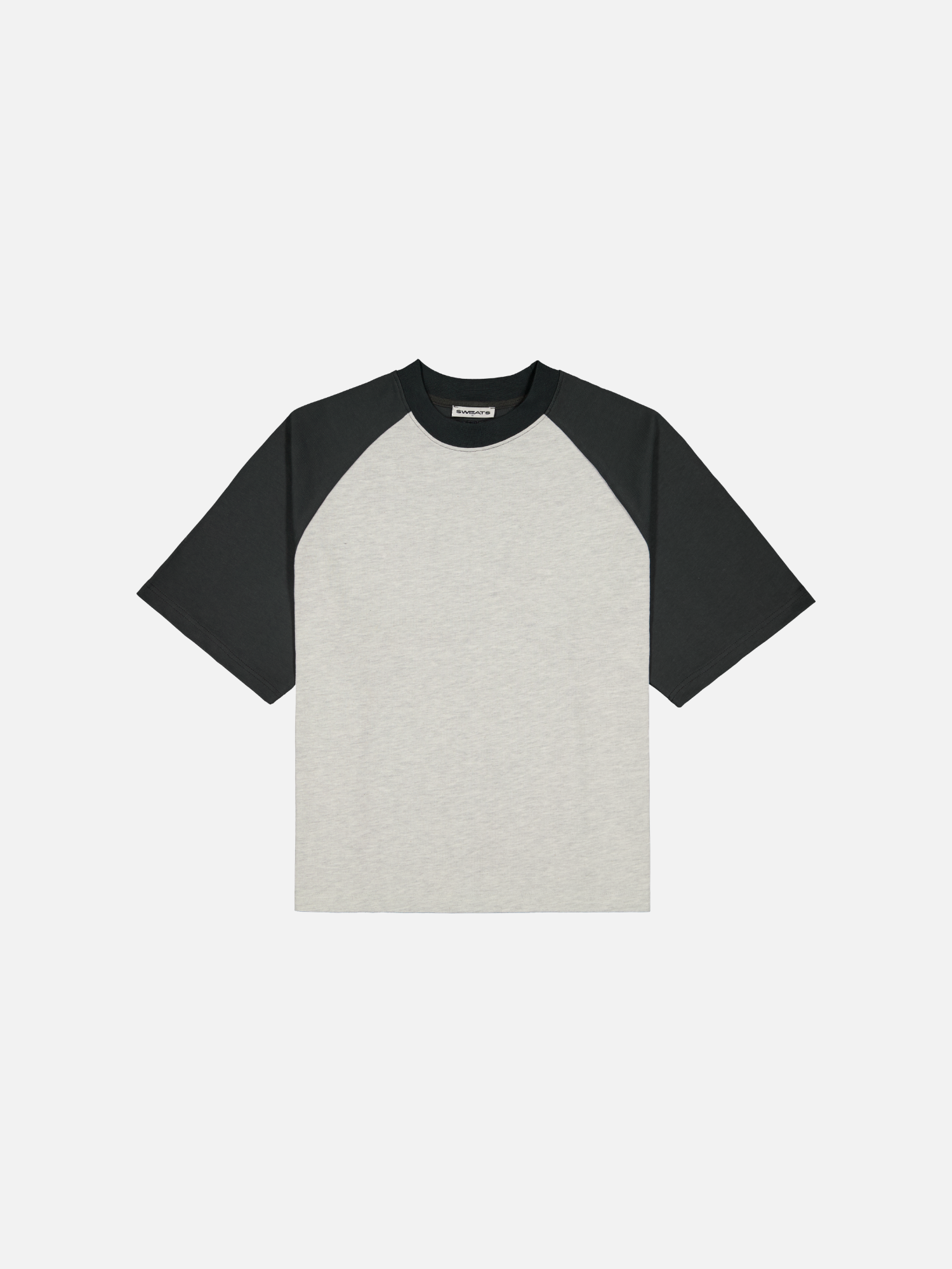 Sweats UK raglan short-sleeve T-shirt in Arctic and Granite color with contrasting sleeves and casual fit.