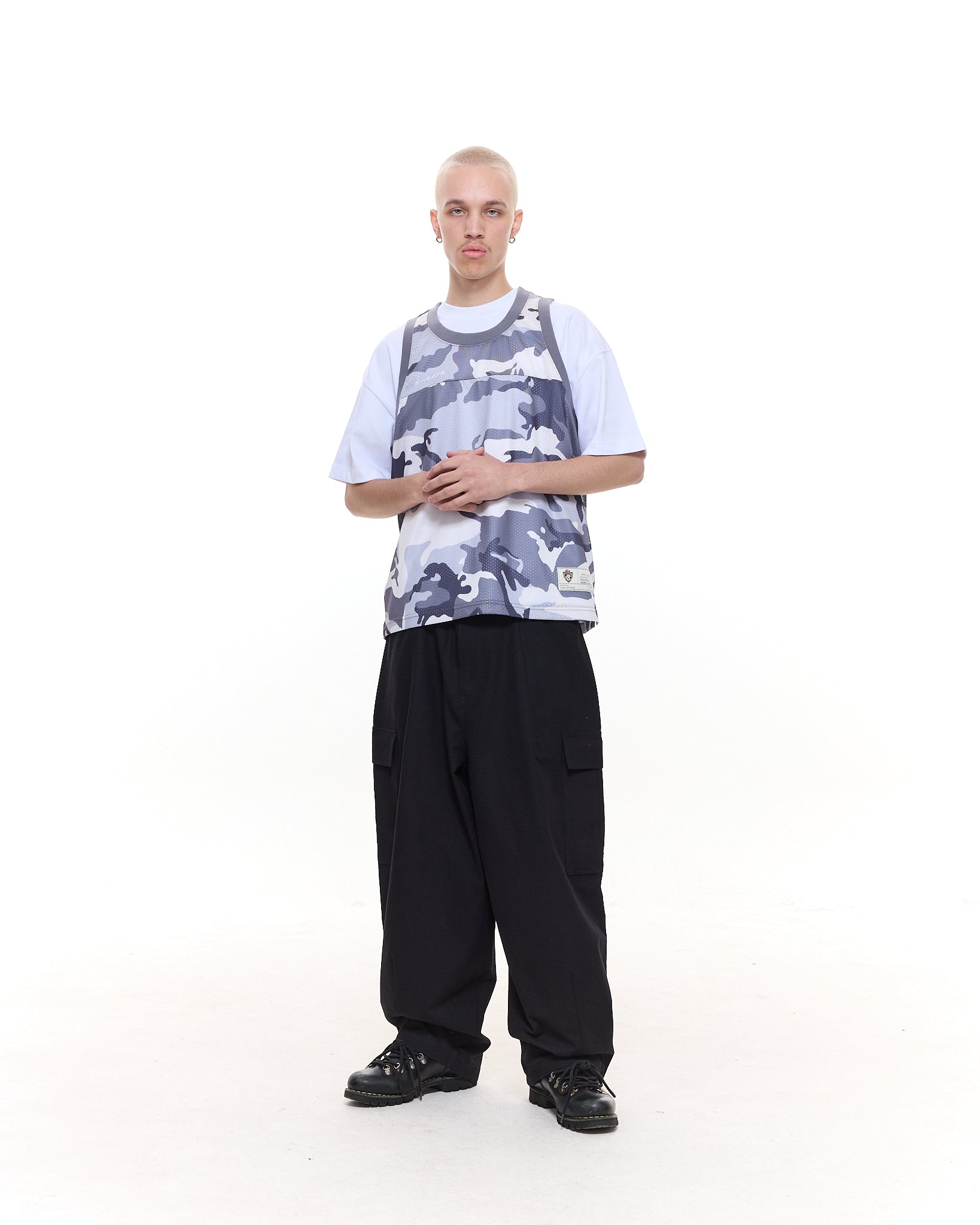MESH SINGLET - SNOW CAMO