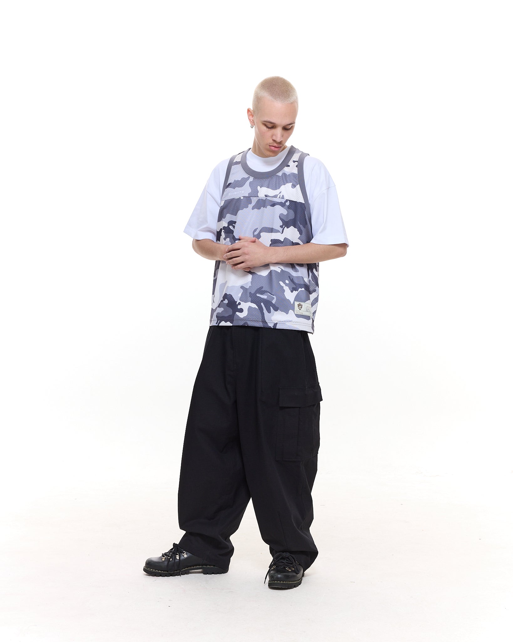 MESH SINGLET - SNOW CAMO