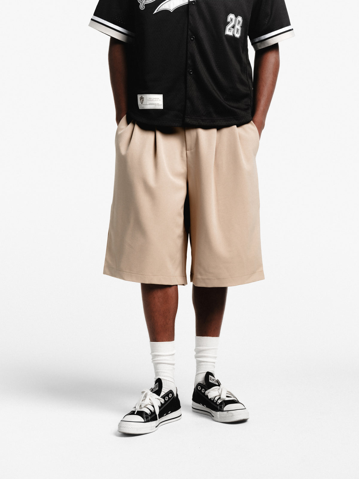 PLEATED SHORT - SAND