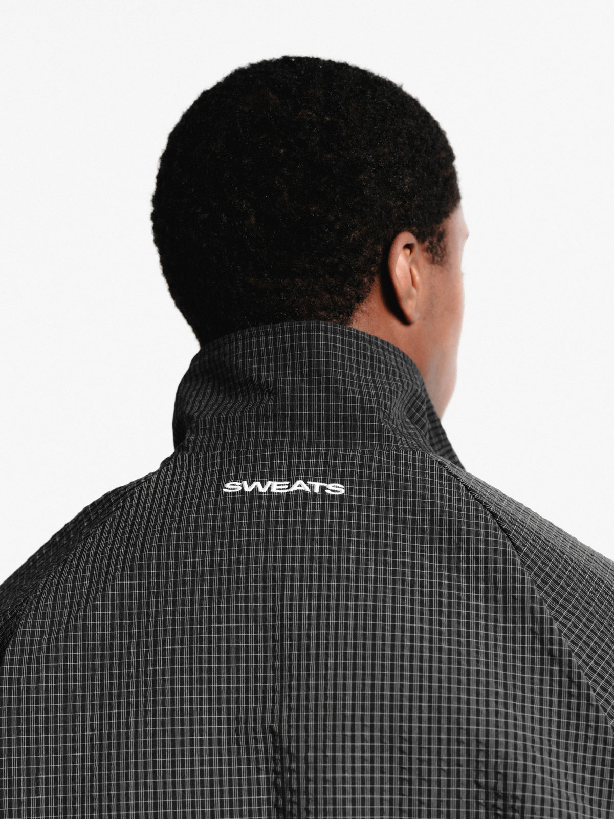 CHECKERED TRACK JACKET - BLACK/WHITE